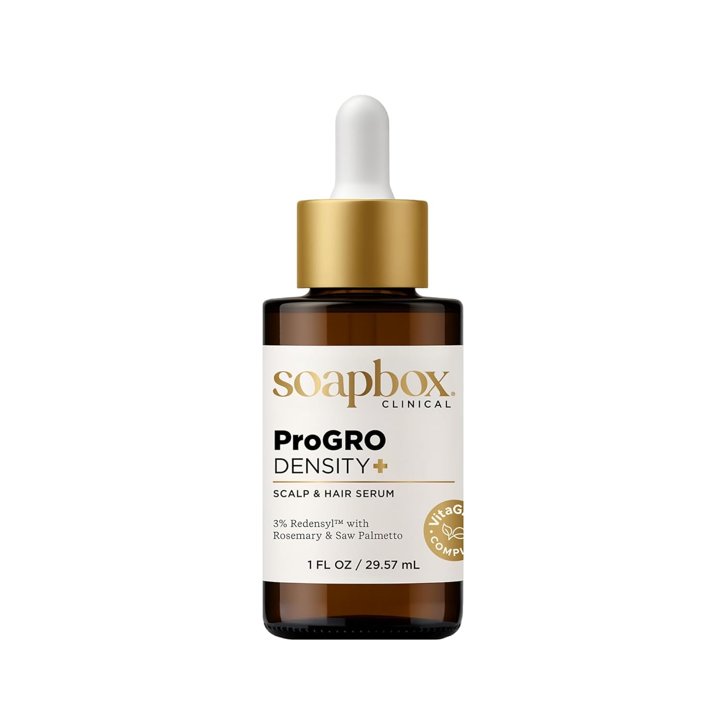 Soapbox ProGRO Density+ Hair Thickening Serum, Supports Fuller, Stronger Hair - Lightweight Scalp Serum for Thinning Hair - Clean Ingredients Free of Harsh Chemicals, Sulfates, Parabens &amp; Silicone