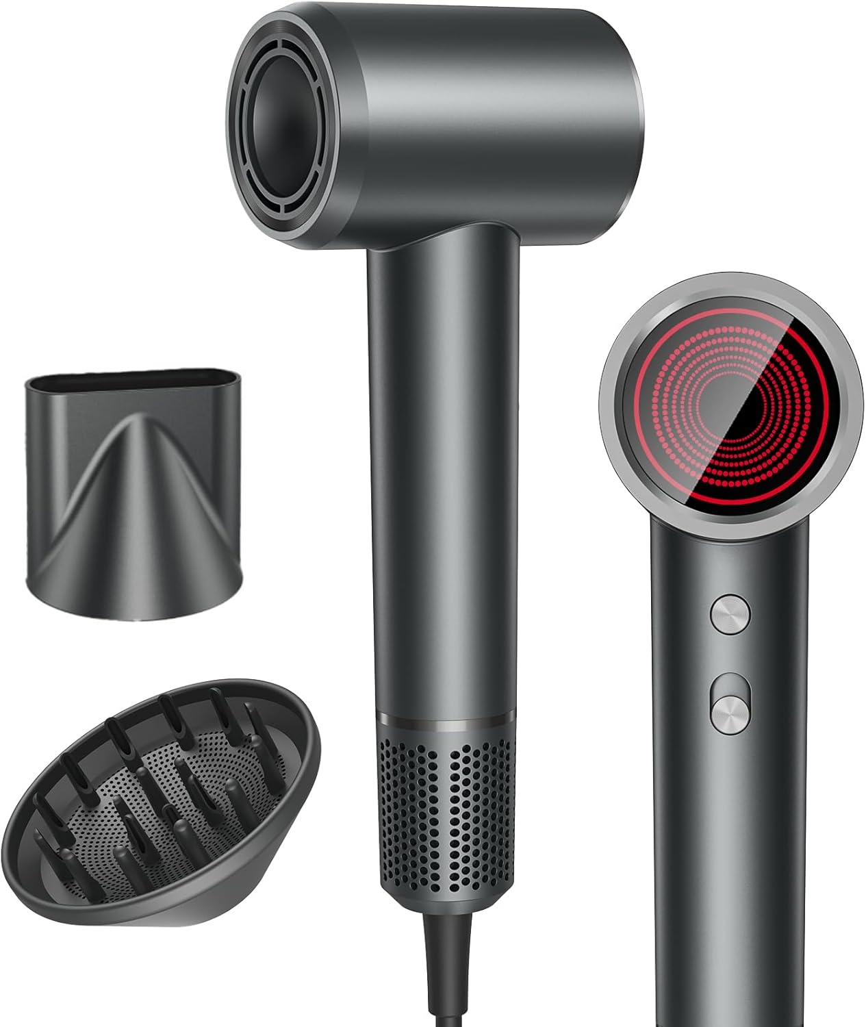 High-Speed Hair Dryer, 150000RPM Brushless Motor for Ultra-Fast Drying, 500M Ionic Negative Blow Dryer for Frizz Reduce, Low Noise Hair Blow Dryer with Magnetic Diffuser for Home Travel Salon