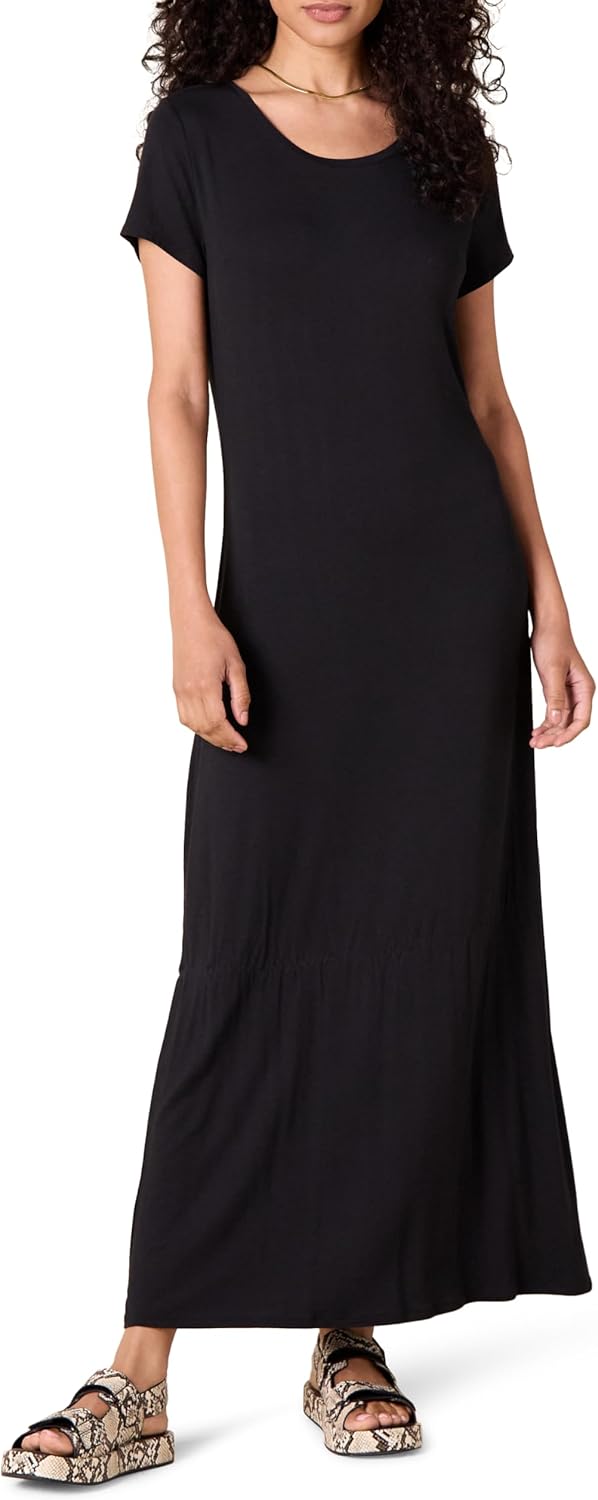 Amazon Essentials Women's Short-Sleeve Maxi Dress, Flowy