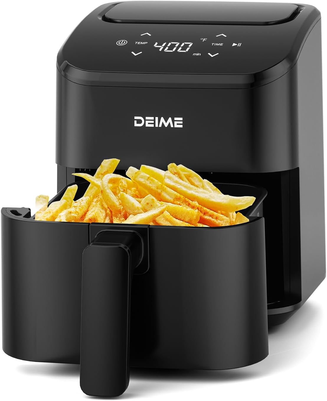 DEIME Air Fryer, Small Digital 3 Qt Airfryer Space Saving Compact, Bake, Reheat, Roasts for Quick Easy Meals, Mini Compact &amp; Quiet, Nonstick &amp; Dishwasher Safe Basket (Black)
