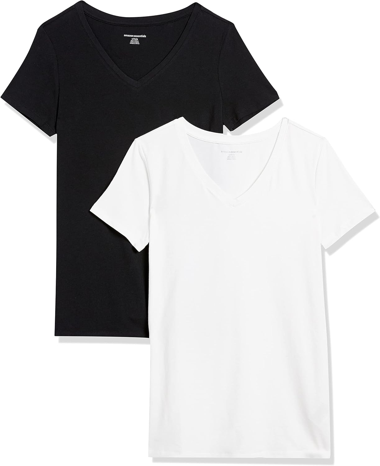Amazon Essentials Women's Regular-Fit Short-Sleeve T-Shirt (Crewneck and V-Neck Options), Multipacks