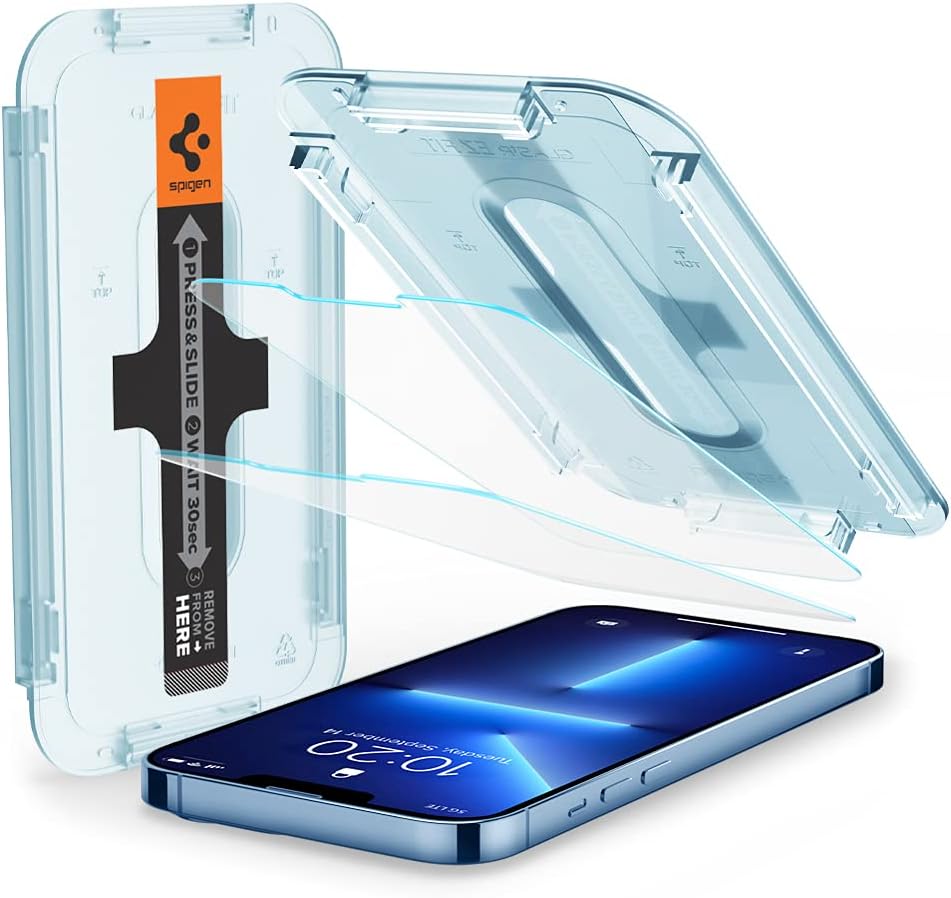 Spigen Tempered Glass Screen Protector designed for iPhone 14 Plus\/iPhone 13 Pro Max [2 Pack]