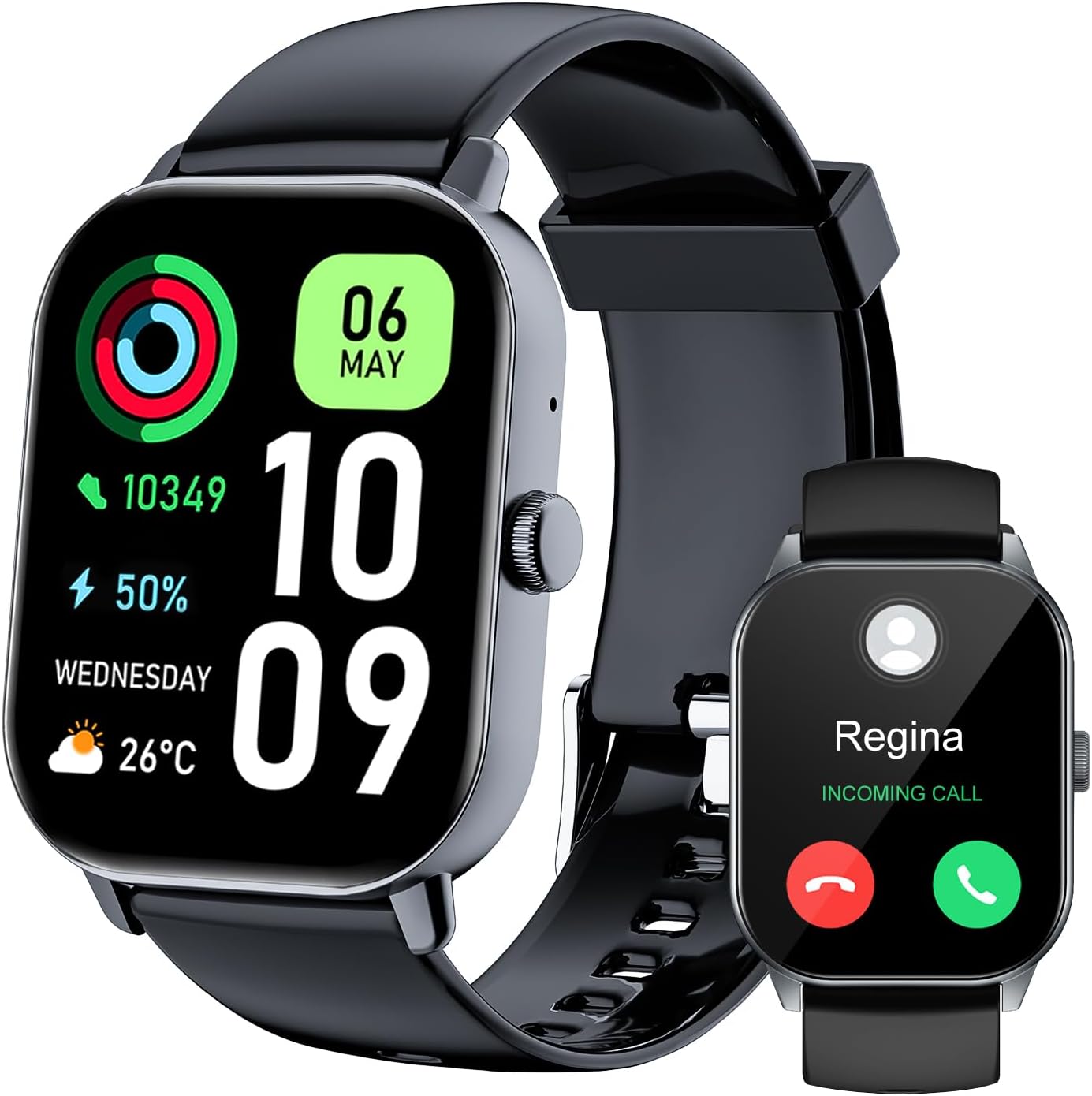 ISKOVI 1.91" Smart Watch for Men,smart Watches for Women,Fitness Tracker with Message Call Function,120+ Sport Modes, IP68 Waterproof,24 Hours Heart Rate\/Sleep Monitor,for Android\/iOS (Black)