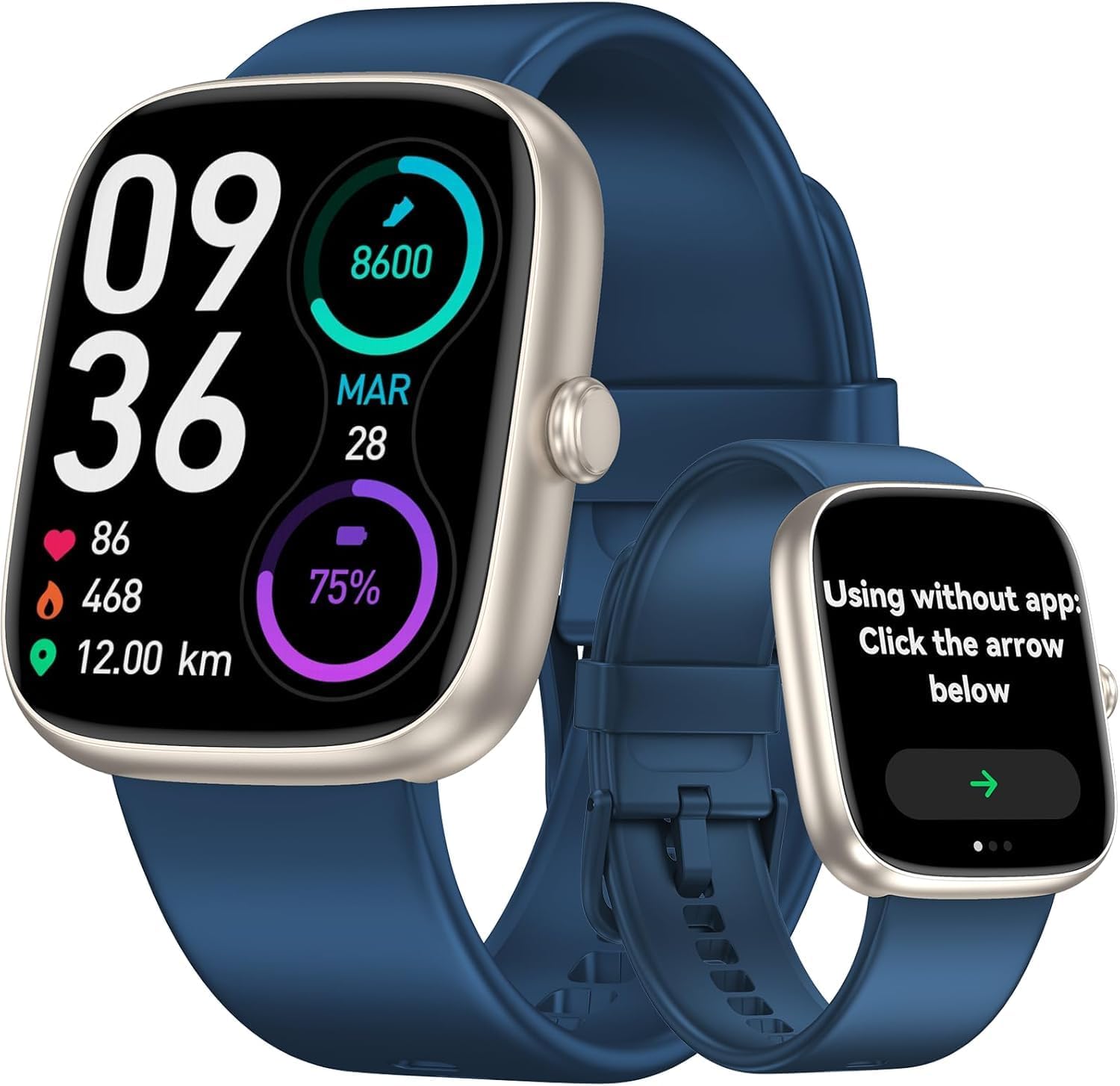 LIVIKEY Smart Watch Senior Friendly Large Font No App\/Phone Required Fitness Tracker, Waterproof Pedometer Watch with Step Counter Calories\/Sleep Tracker for Walking Running for Men Women