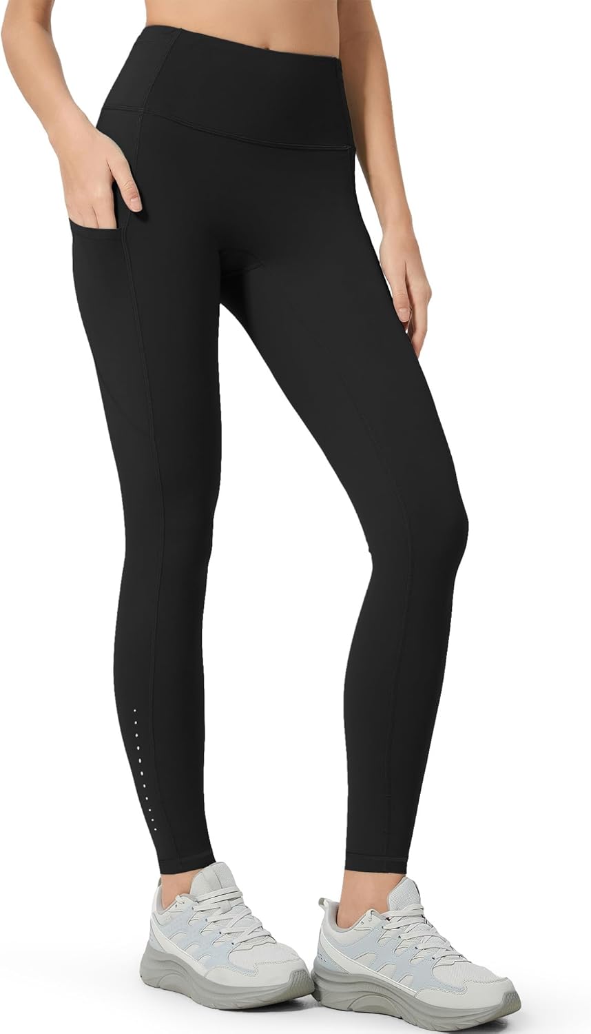 AOPREL High Waisted Yoga Pants with Pockets \u2013 Tummy Control Compression Leggings for Women, Running, Gym, Lounge