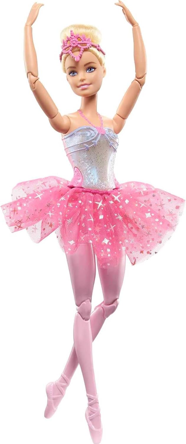 Barbie Dreamtopia Twinkle Lights Ballerina Doll with Blonde Hair &amp; Light-Up Feature Wearing Royal Headband &amp; Pink Tutu