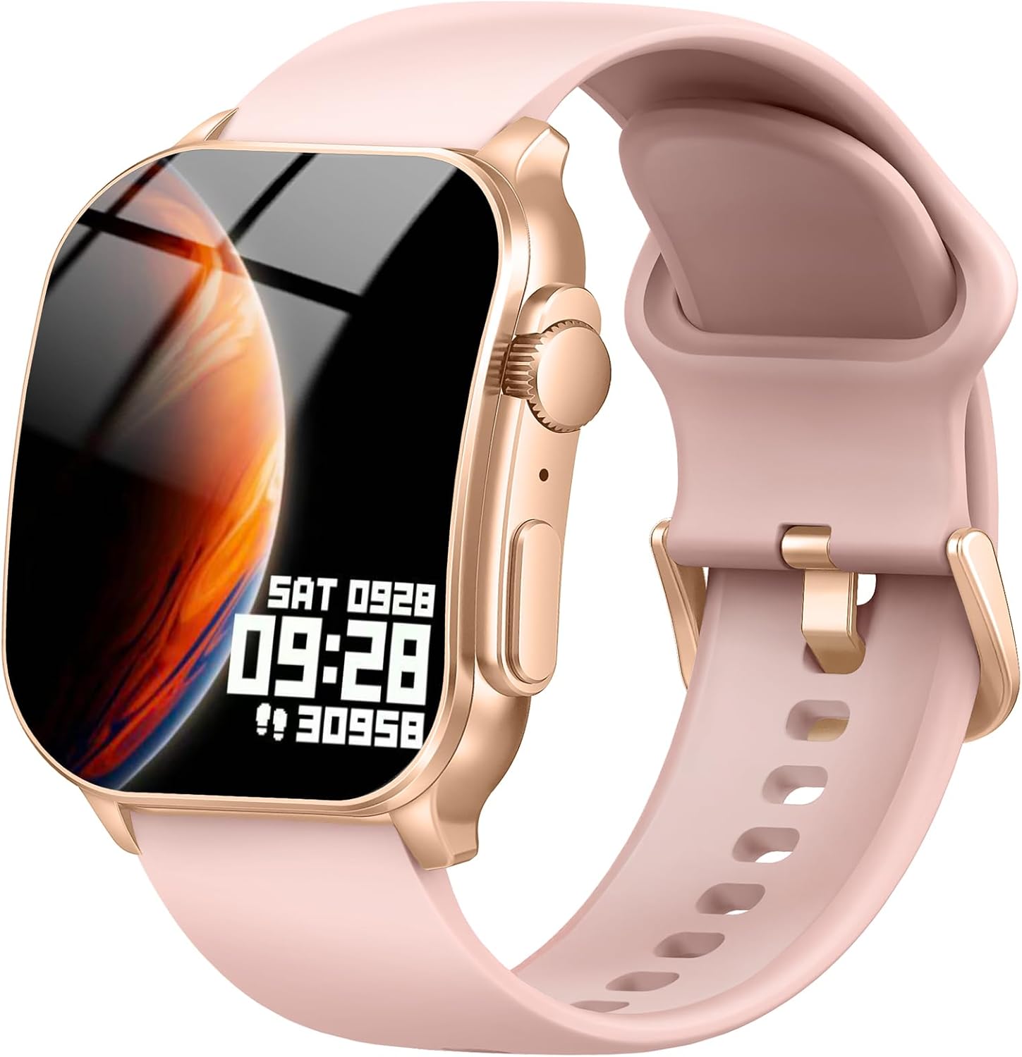Smart Watch, 2.01" AMOLED Curved Touchscreen Fitness Watch for Women, IP68 Waterproof, 24\/7 Heart Rate\/Sleep Monitor, Fitness Tracker with Pedometer, 120+ Sports Modes, Smartwatch for Android iO