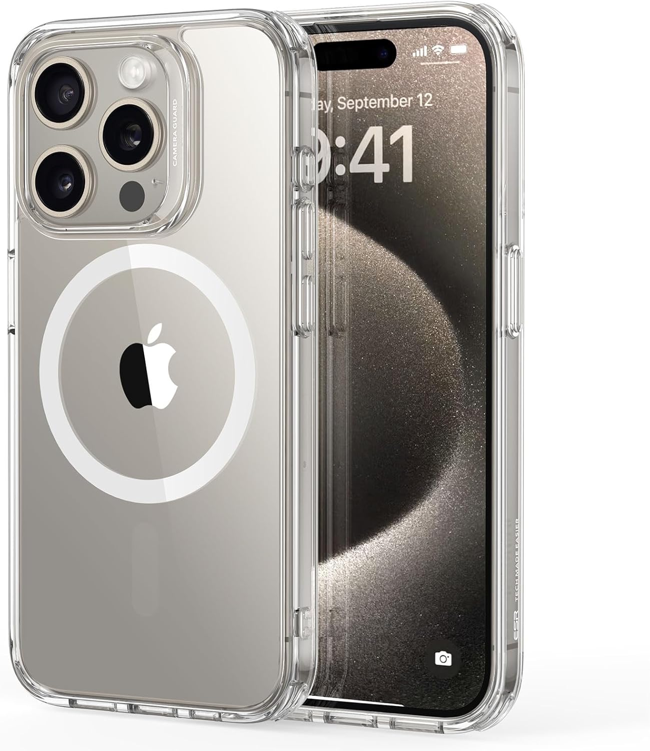 ESR for iPhone 15 Pro Case, Compatible with MagSafe, Military-Grade Protection, Yellowing Resistant, Scratch-Resistant Back, Magnetic Phone Case for iPhone 15 Pro, Classic Series, Clear
