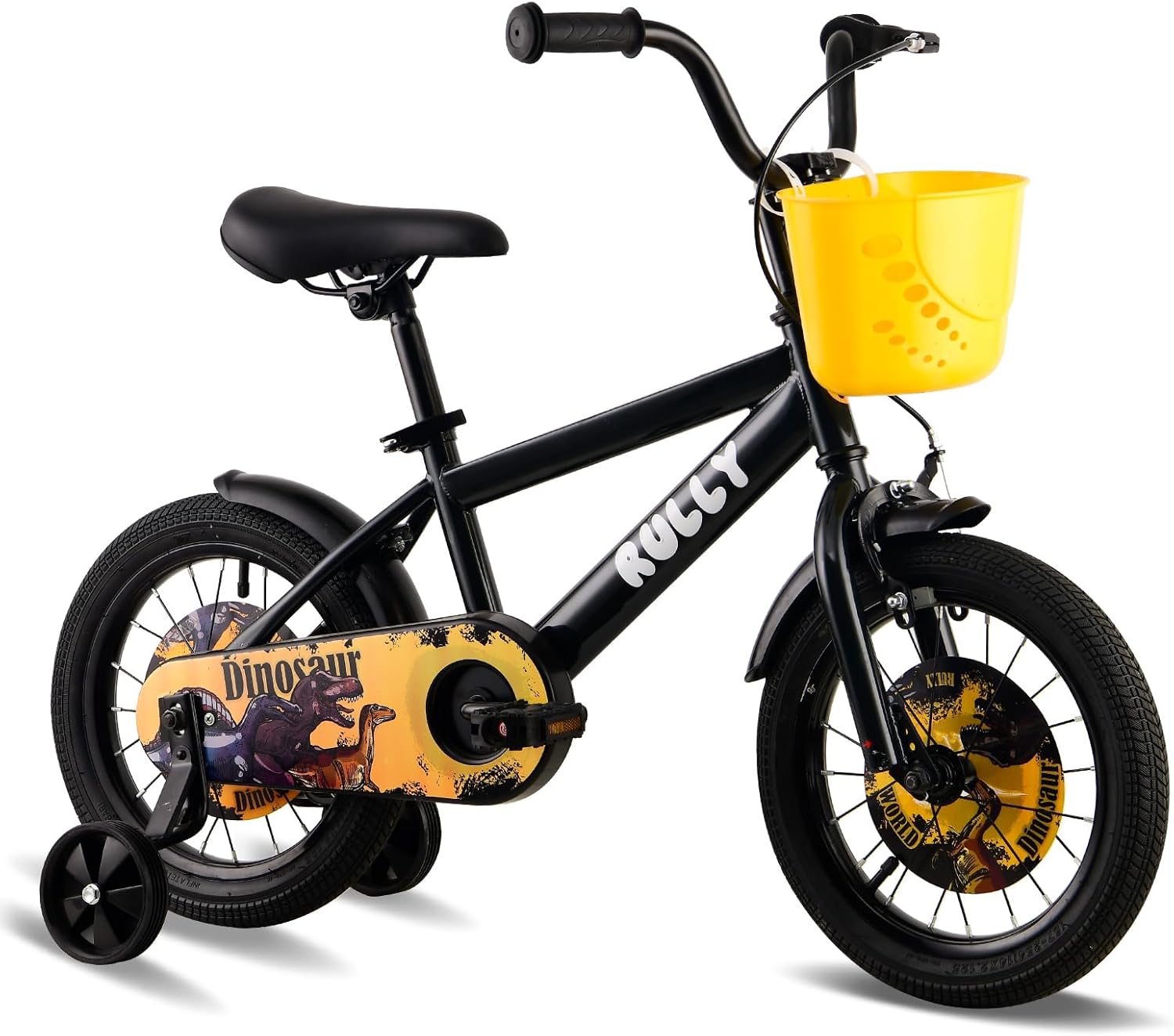 RULLY Dinosaur Kids Bike for Ages 2-7 Years Old Boys, 12 14 16 Inch BMX Style Kid's Bikes with Training Wheels, Children Bicycle for Kids and Toddler, Multiple Colors