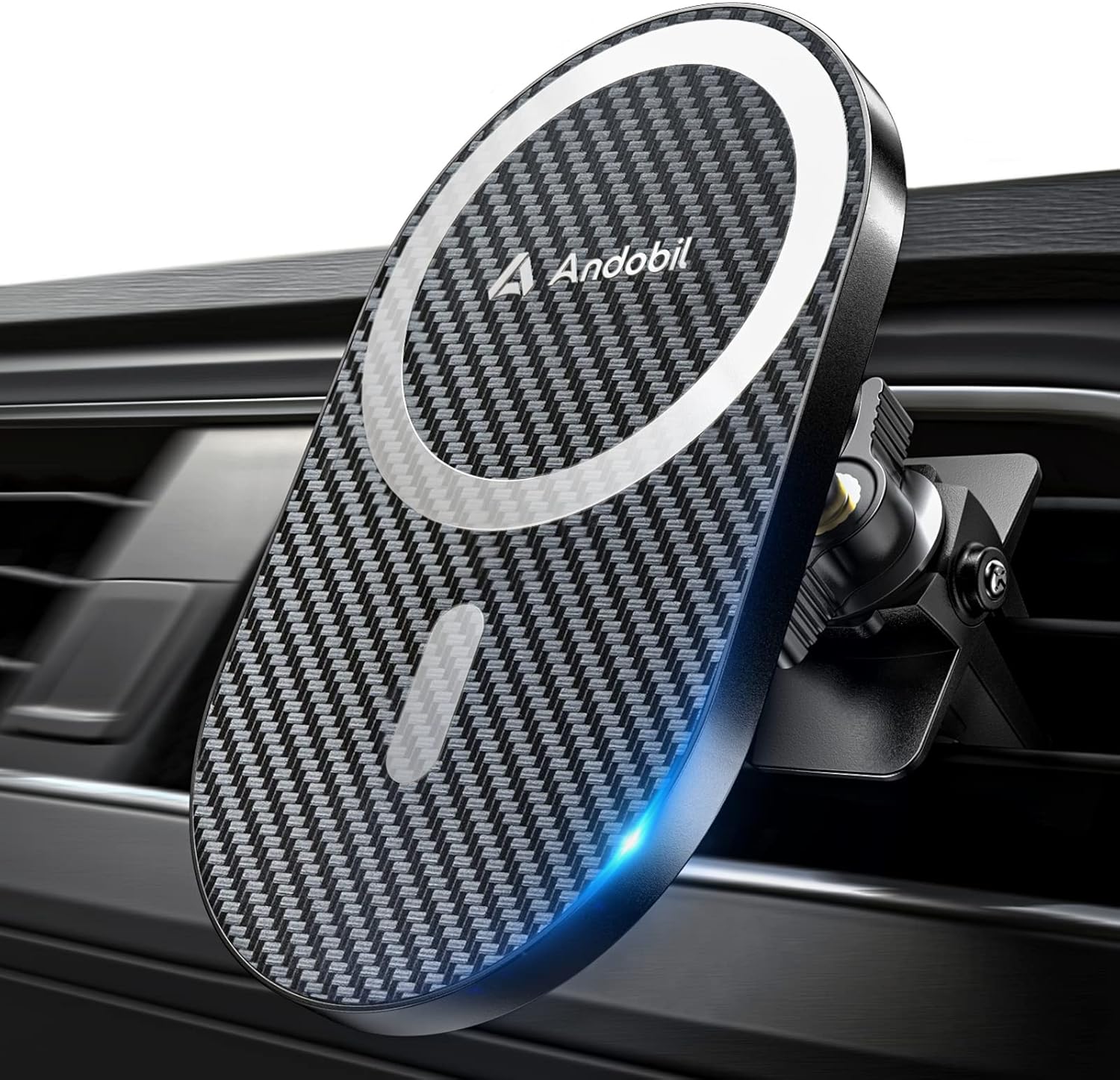 andobil Upgraded for Magsafe Car Mount Pro [Strongest Magnet, Big Phone Friendly] 360° Rotation Magnetic Phone Holder for Car Vent for iPhone 17 Pro Max 16\/15\/14\/13\/12 Samsung S26\/S25 (Carbon Fib