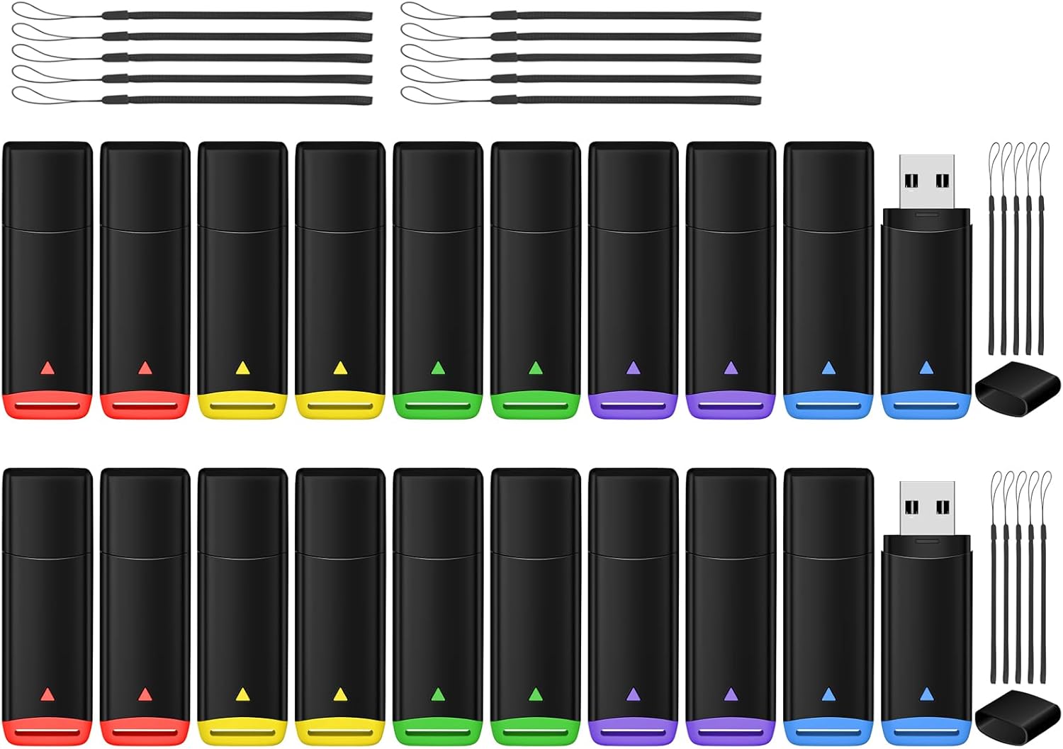 AGECASH A USB Thumb Drive 16GB Flash Drive 20 Pack USB 2.0 Flash Drives Bulk Memory Stick Zip Drive USB Jump Drives for Data Storage and Backup (Multicolor 16GB)