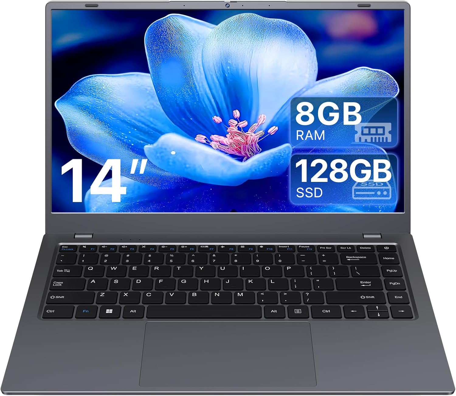 ZENSAUN Laptop 14 Inch, 8GB RAM, 128GB SSD Expandable 1TB, Pentium 6500Y Processor Up to 3.4GHz, 1080P FHD IPS Screen, WiFi 5, BT 5.2, USB 3.2, USB C, laptops Computer for Business Student and Home
