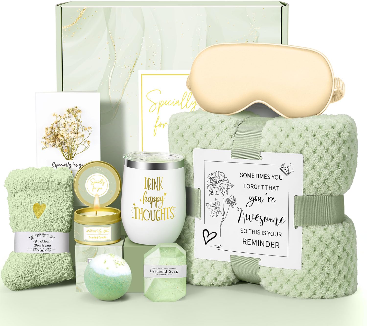 Mothers Day Gifts for Mom Wife Grandma Daughter Friends Sister, Happy Birthday Gifts for Women Mom Her Friend Sister Wife Grandma, Self Care Gift Get Well Relaxing Spa Gift Basket Set