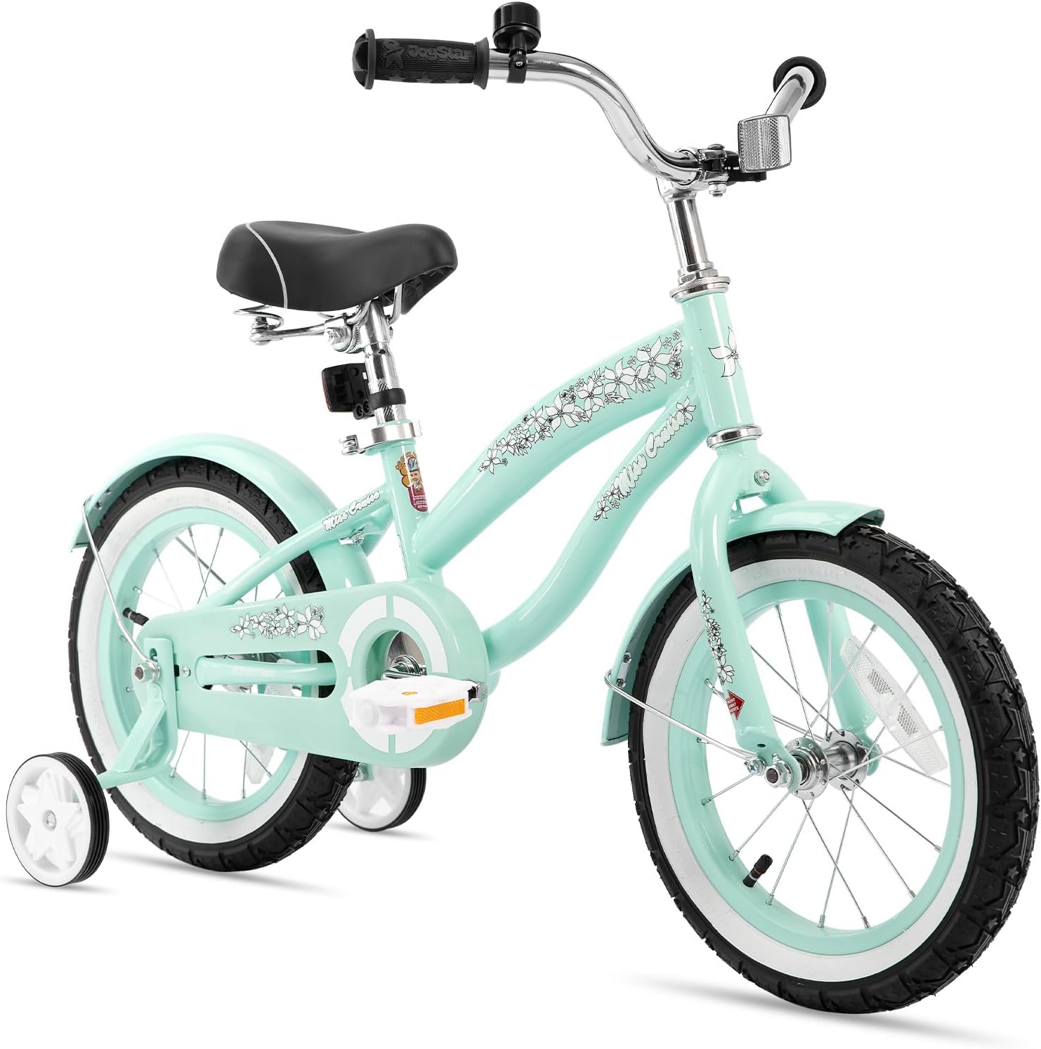 JOYSTAR 12 14 16 Inch Kids Cruiser Bike for Ages 2-7 Years Old Girls &amp; Boys, Kids' Bike with Training Wheels, Coaster Brake, Adjustable Seat &amp; Fenders, Child Bicycles