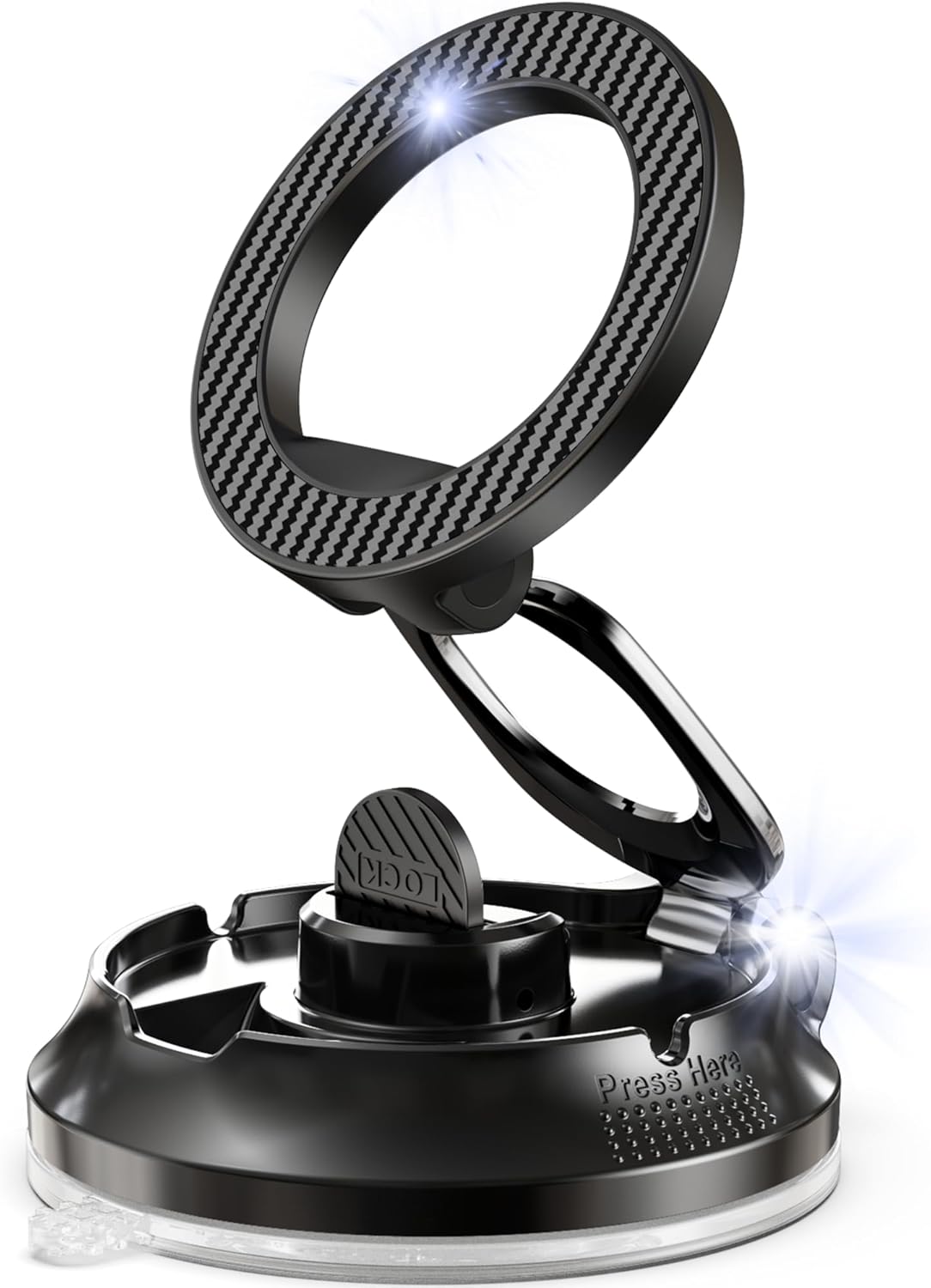 fidesert Magnetic Phone Holder for Car [90+LB Strongest Suction&amp;3000gf Strongest Magnetic] 360° Adjustable Vacuum Phone Holders for Your Car, Magsafe Car Mount for iPhone (Black)