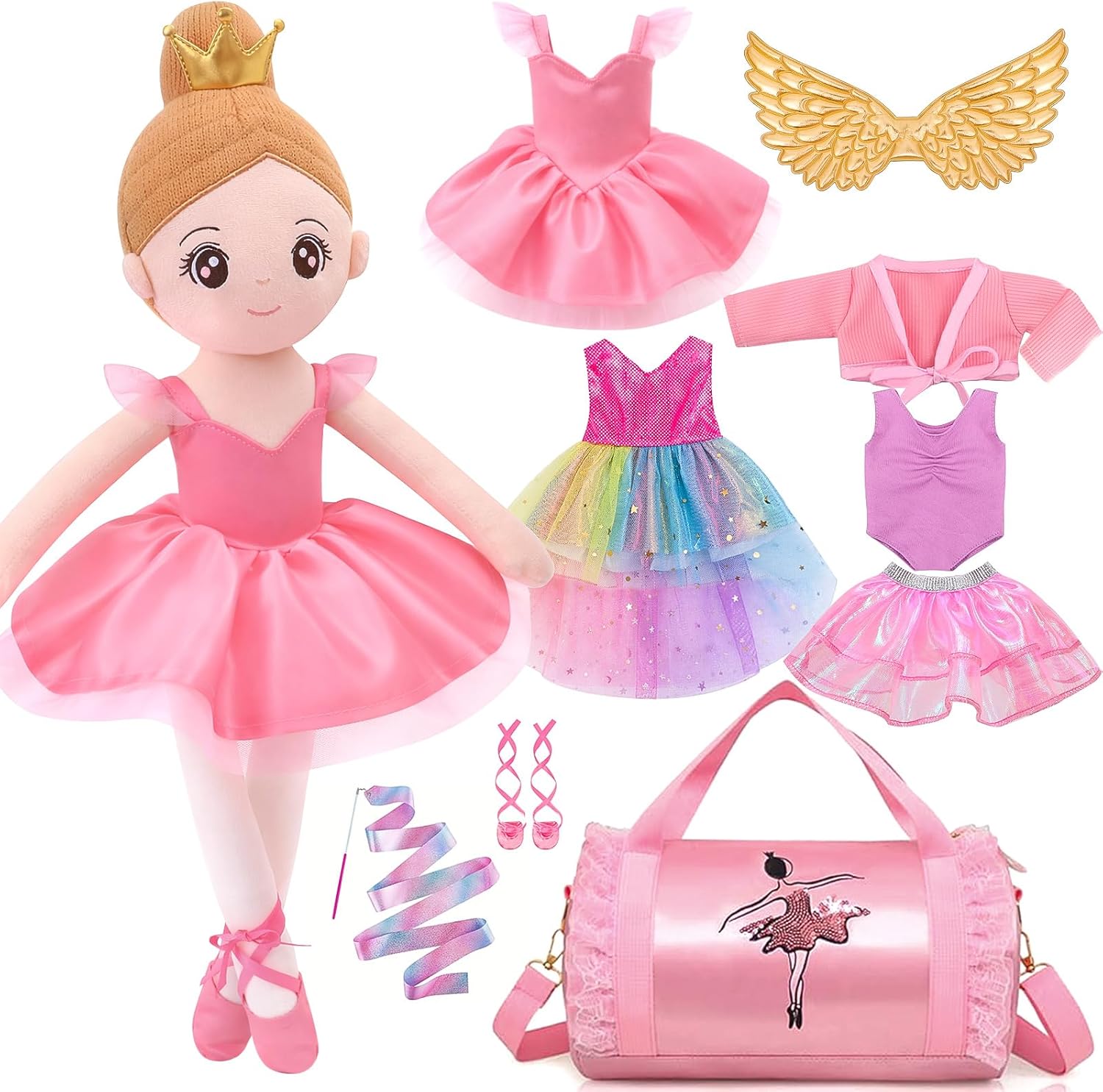 SUPERGFS Ballerina Princess Doll Ballerina Princess Doll Girls Gift Plush Toy Ballet Girl Soft Baby Dolls Lover Toddler Dancer for Birthday