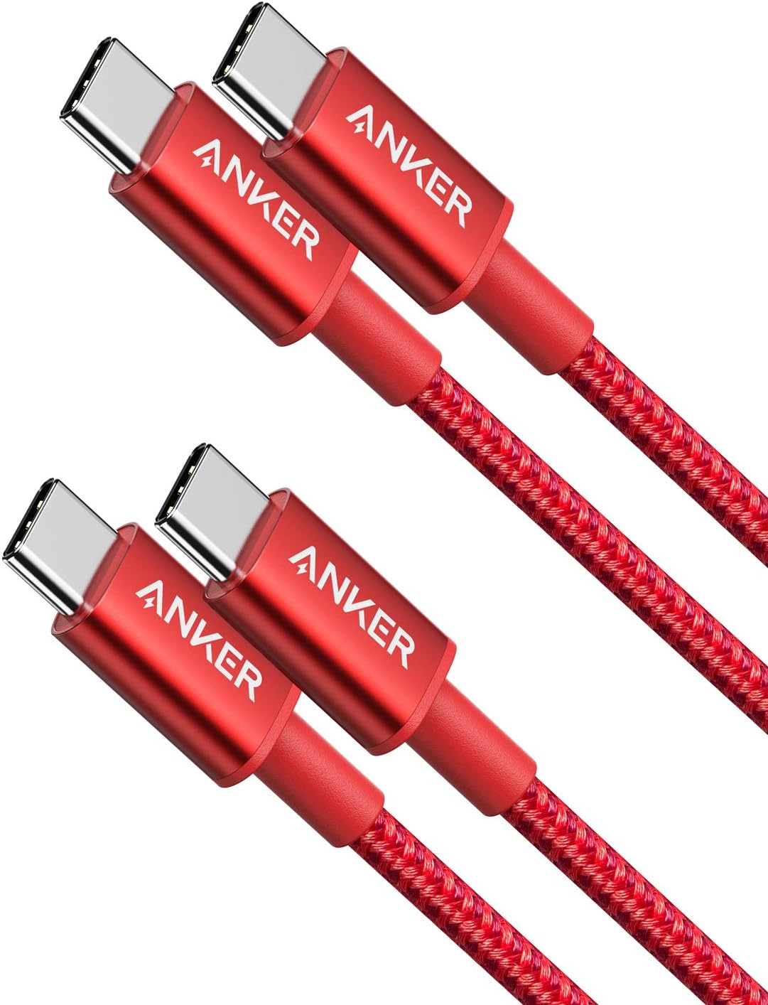 Anker USB C to USB C Cable, Type-C 60W Fast Charging Cable (3.3 FT, 2Pack) for iPhone 17 Series, iPad mini 6 and More (Red)