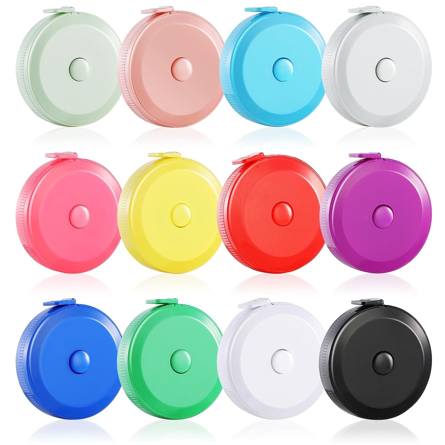 FF Sgdfc 12 | 24 | 36 | 48 | 72 | 96 | 120 Pack Tape Measure,12 Colors Soft Retractable Measuring Tape 60-Inch\/150cm, for Body Measuring Tailor Cloth Home Craft Measurements (12 Pack)