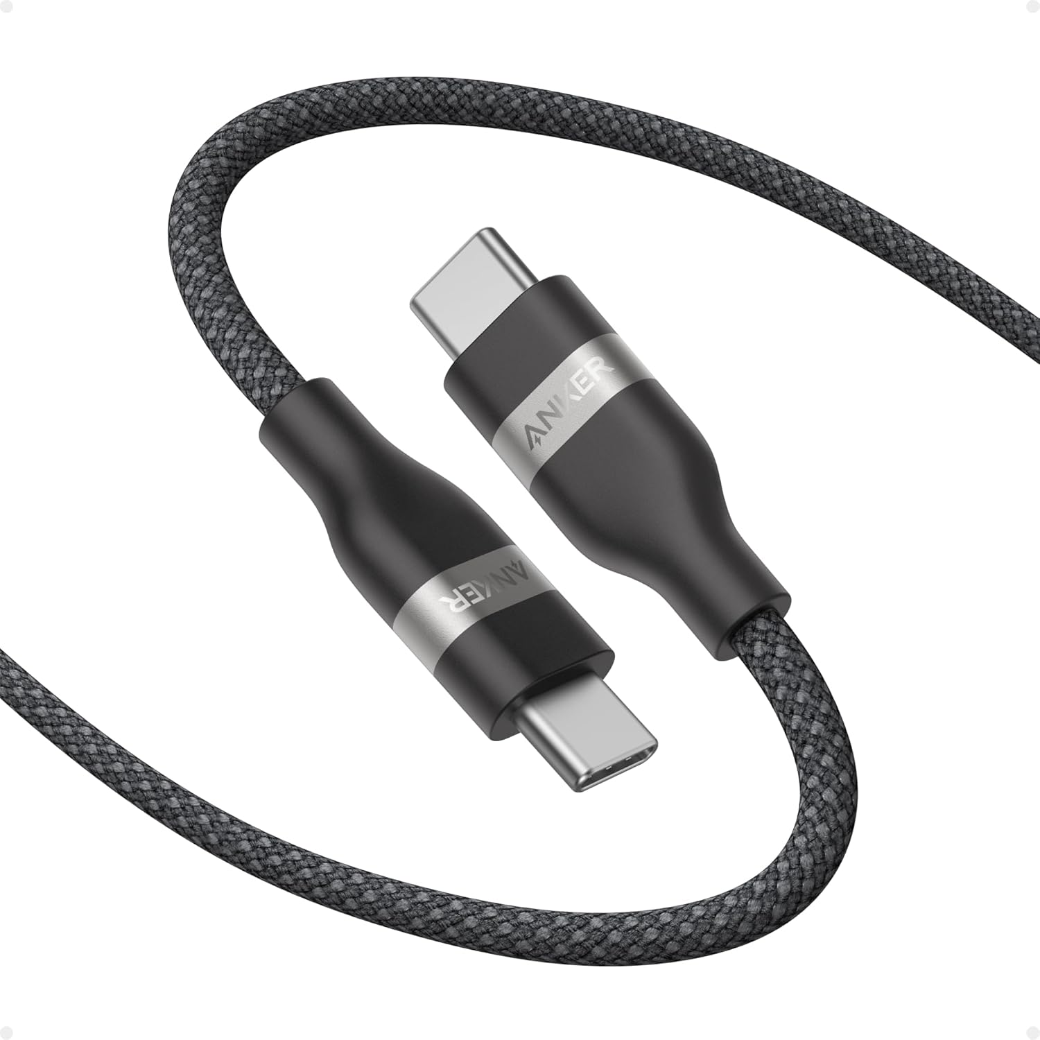 Anker Nano USB C Cable, 240W Flexible Multi-Color Braided Cord, Fast Charging Type C Charger for iPhone 17 Series, MacBook Pro and More (Black, 10ft)