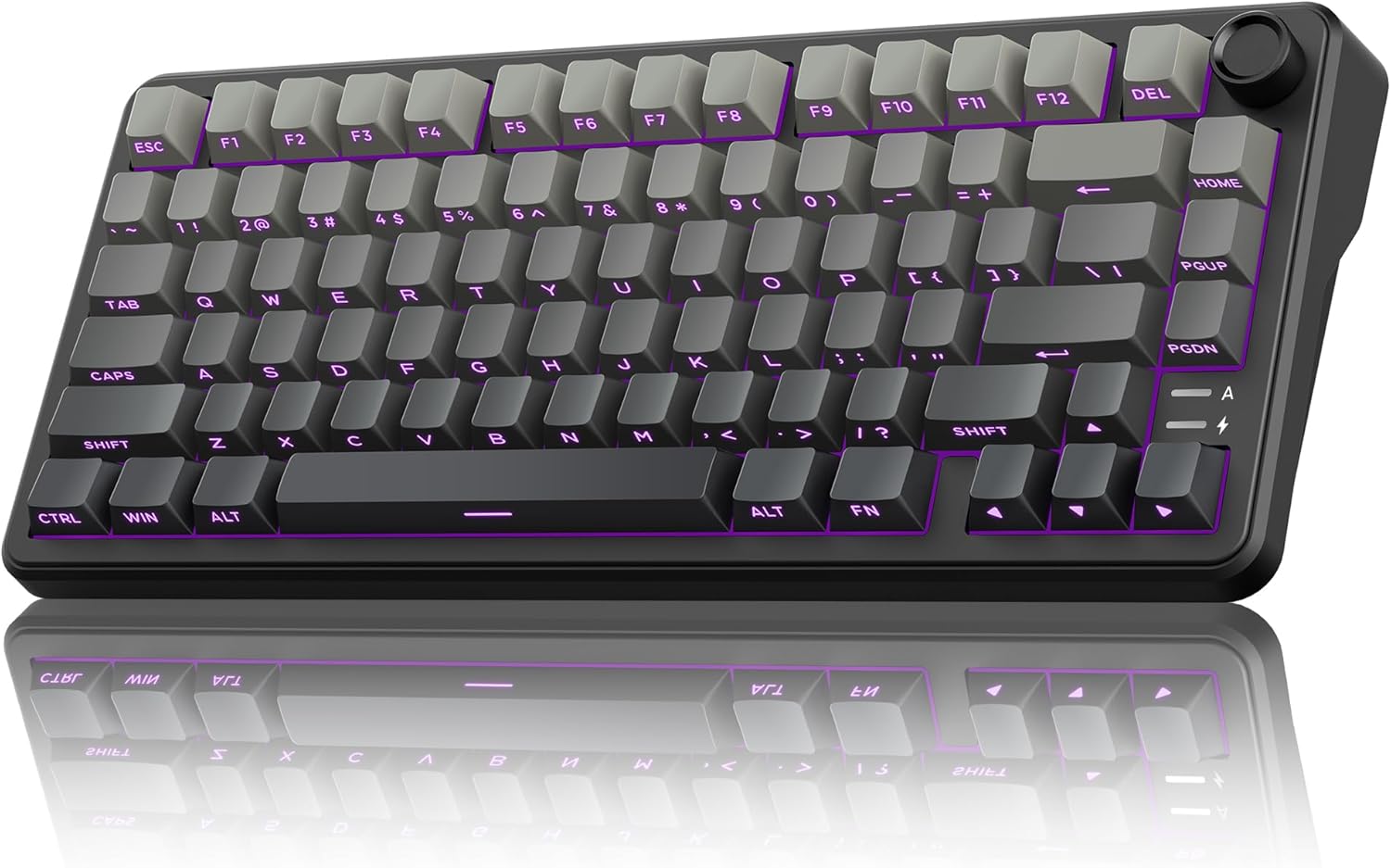 RedThunder K75 Wireless Mechanical Gaming Keyboard, 75% Hot Swappable Creamy Keyboard with Knob, RGB Backlit, Pre-lubed Linear Switches, Side Engraved PBT Keycaps, Wireless\/Wired\/BT5.0, Gradient Gra