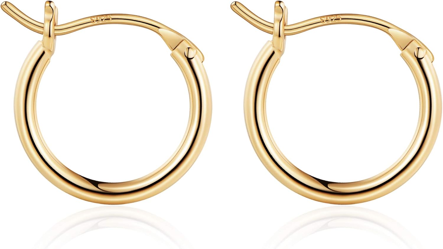 M MOOHAM Gold Plated Hoop Earrings for Women - Hypoallergenic 14K Gold Plated Hoops Earrings Set for Sensitive Ears Earring Stack for Women Trendy Jewelry Gifts Lightweight 13-60mm