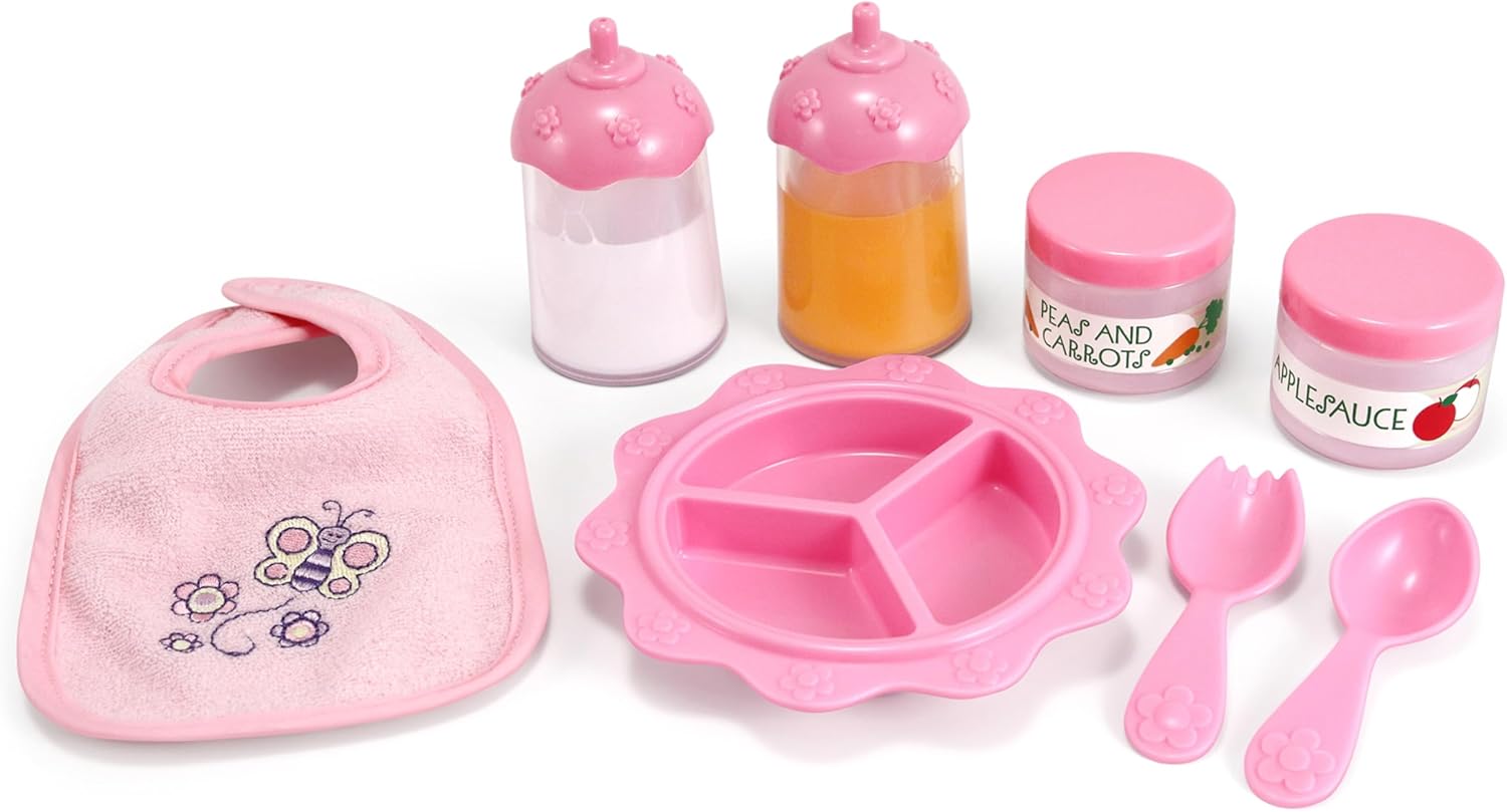 Melissa &amp; Doug Mine to Love Baby Food &amp; Bottle Play Set for Feeding Dolls Baby Doll Feeding Set, Disappearing Milk Bottle Toy for Kids 3+