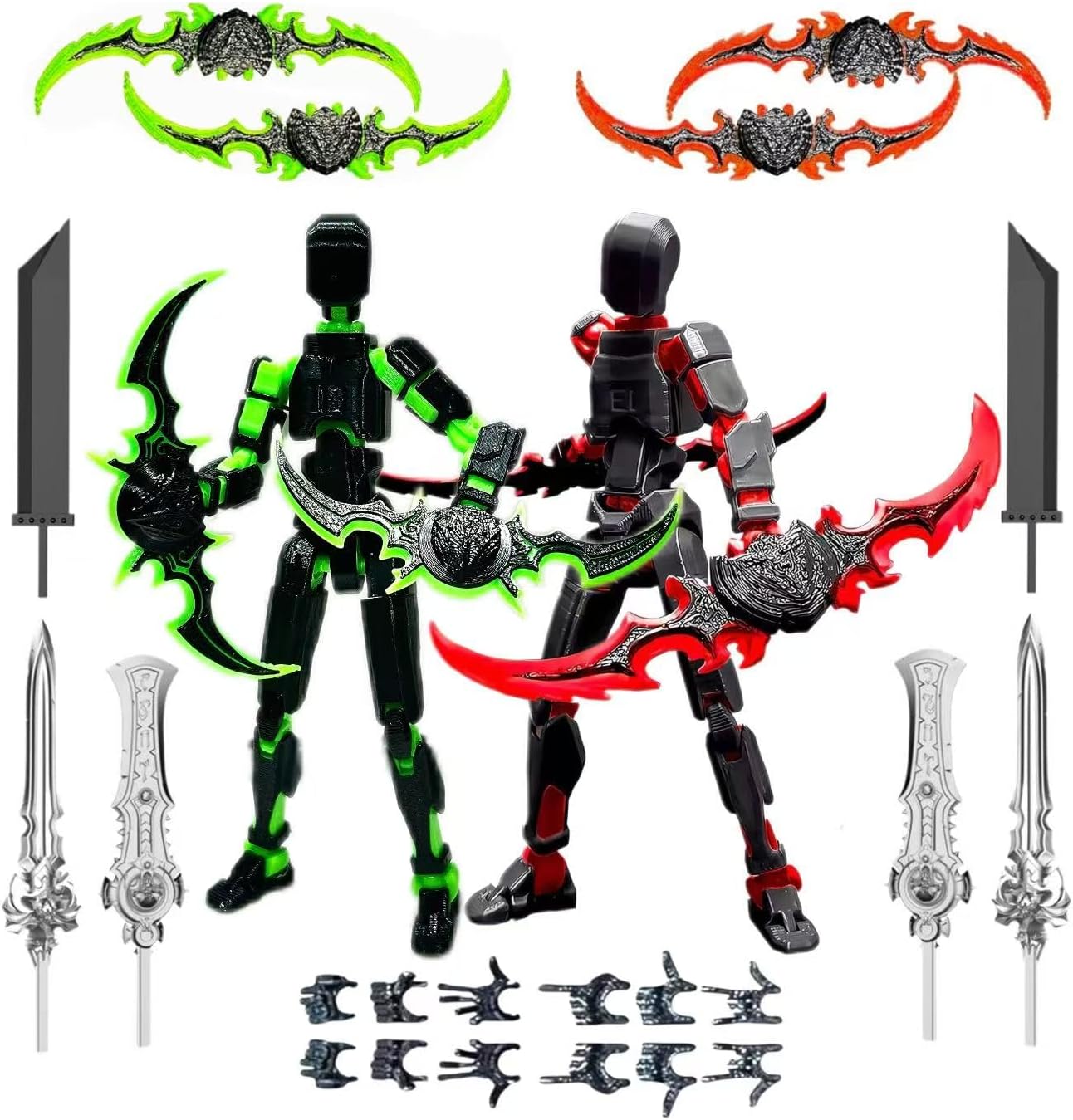 Pthjswj T13 Action Figure Set - (Assembled) 3D Printed Action Figure, Titan 13 Action Figure, Multi-Jointed Movable Dummy 13, Robot Action Figure, Birthday Gifts for Boys, Girls Desktop Decorations