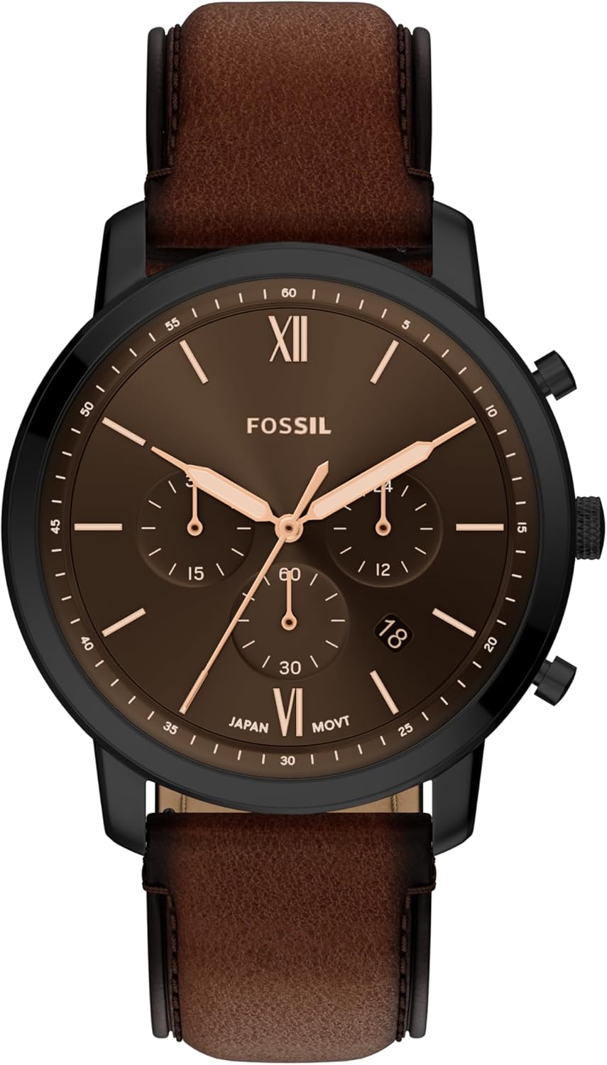 Fossil Men's Watch, Neutra Quartz Stainless Steel Chronograph Watch for Men