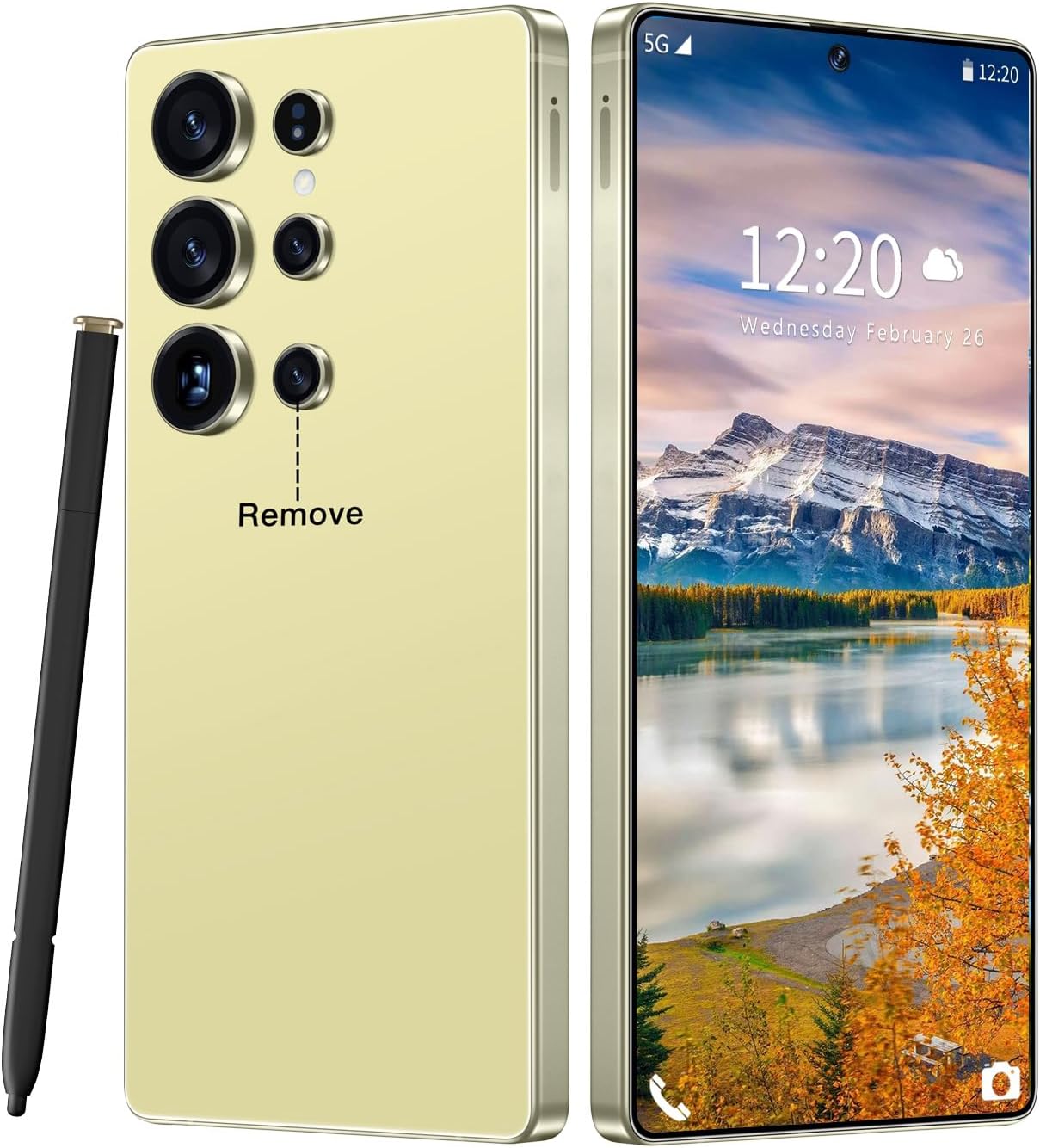 MMY I25 Ultra 5G Unlocked Smartphone,16GB+512GB Fully Cell Phone for Android 14, 6.99" Unlocked Cell Phone, 7000mAh, 68MP+108MP Dual Camera\/Dual SIM\/Fingerprint Lock\/Face (Yellow)