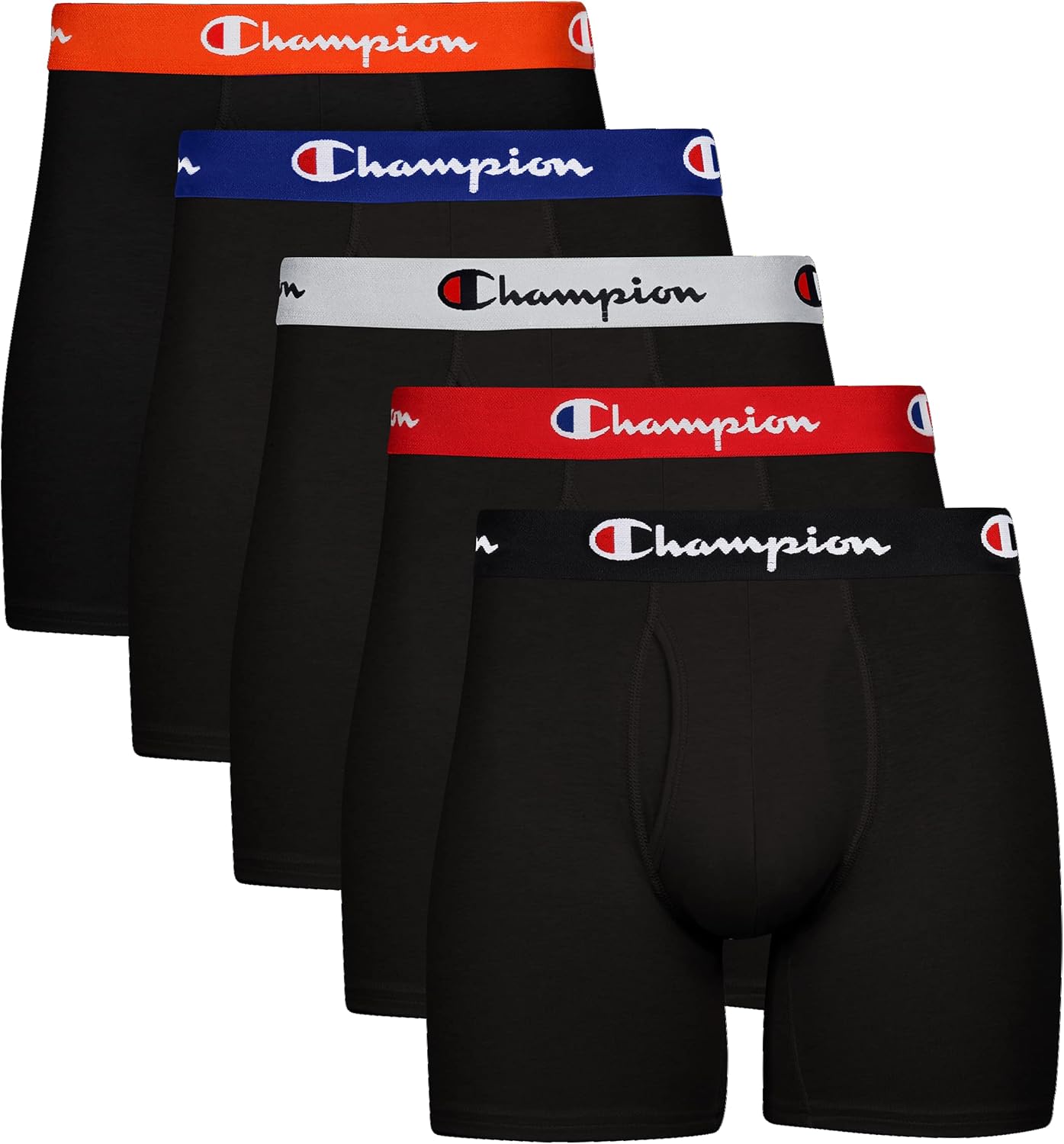 Champion Men's Everyday Cotton Stretch Boxer Briefs- 5 Pack
