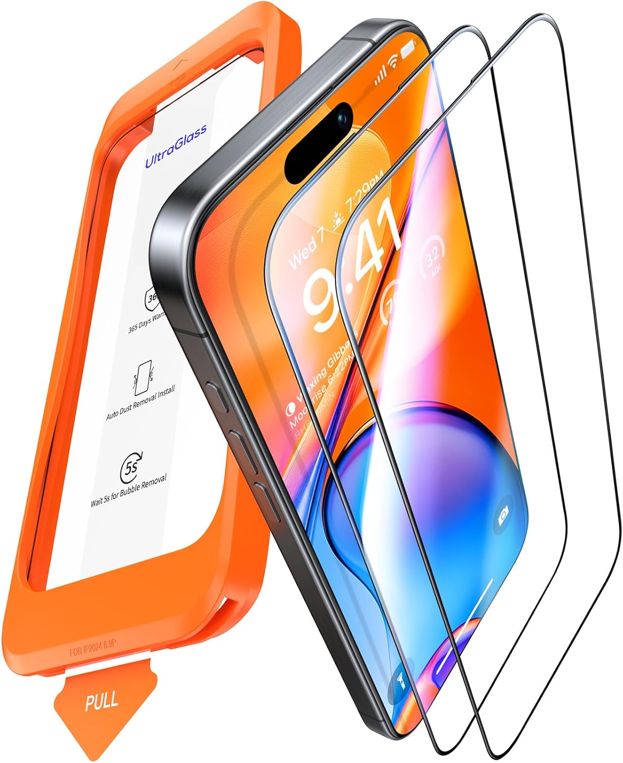 UltraGlass TOP 9H+ Armor for iPhone 17 Pro Screen Protector [NO.1 Military Grade Shatterproof] Screen Protector 17 Pro Tempered Glass 17 Pro 6.3\u201C [Longest Durable] OneStep Install, 2 Pack