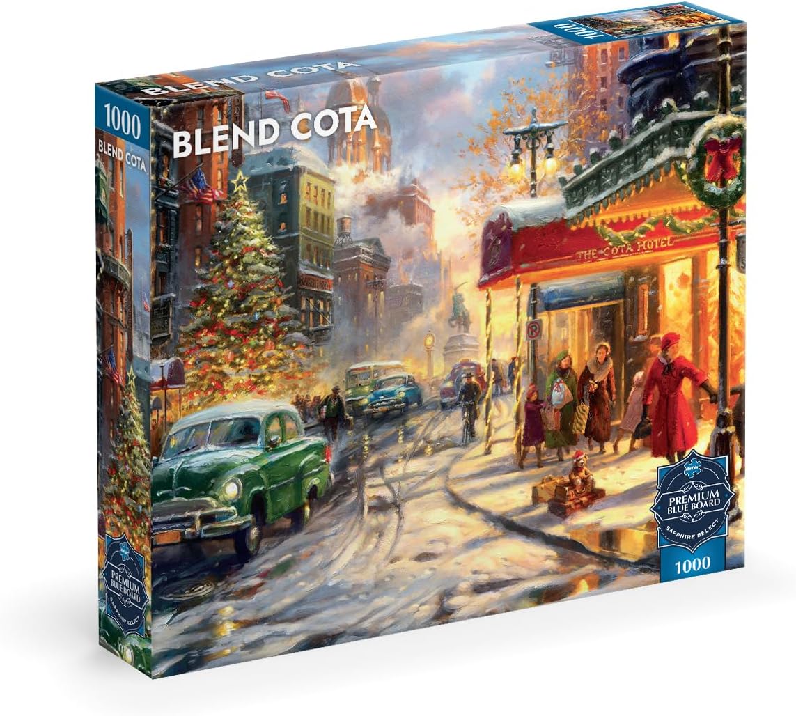 Buffalo Games \u2013 Christmas On Main Street 1000 Piece Jigsaw Puzzle Colorful Puzzle for Adults \u2013 Precision-Cut Pieces, Beautiful Artwork, and Hours of Relaxing Fun