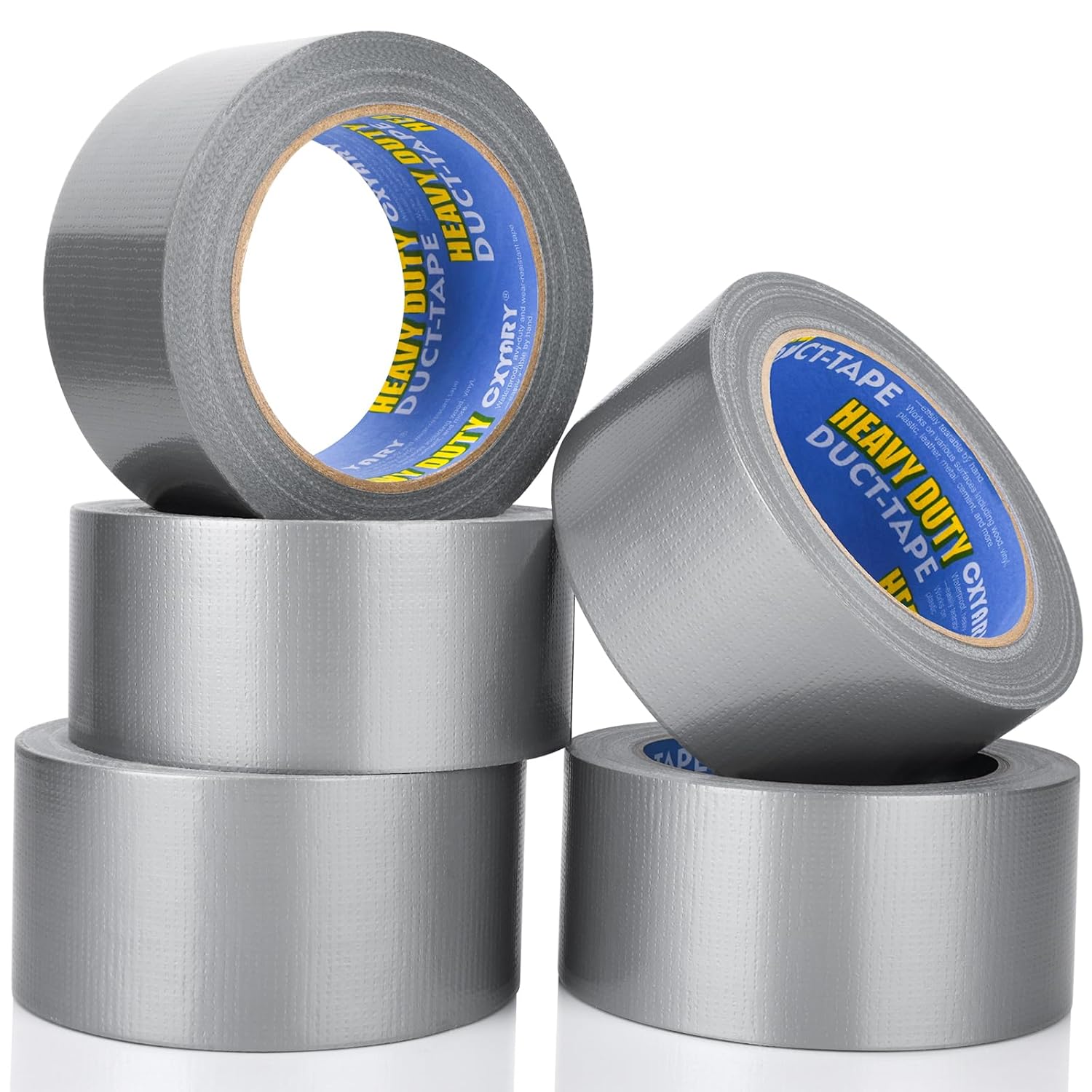 CXYARY 5 Roll Duct Tape Heavy Duty, 2 Inch x 150 Yard, Gray Waterproof Tape Any Weather, No Residue Tape for Strong Repairs, Indoor &amp; Outdoor, Tear by Hand