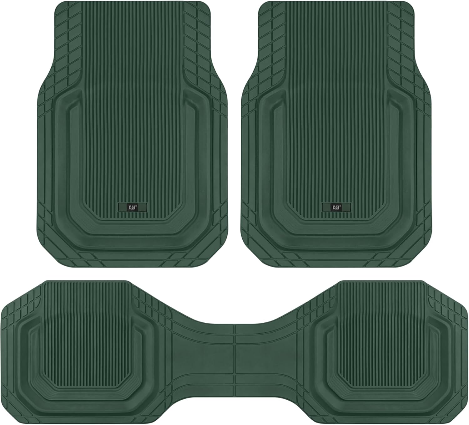 Cat® ToughLiner™ Car Floor Mats - Heavy Duty Trim to Fit Mat for Trucks - Car Mats &amp; SUV Floor Liners for Car - All-Weather Truck Accessories &amp; Odorless Rubber Automotive Mats - Green
