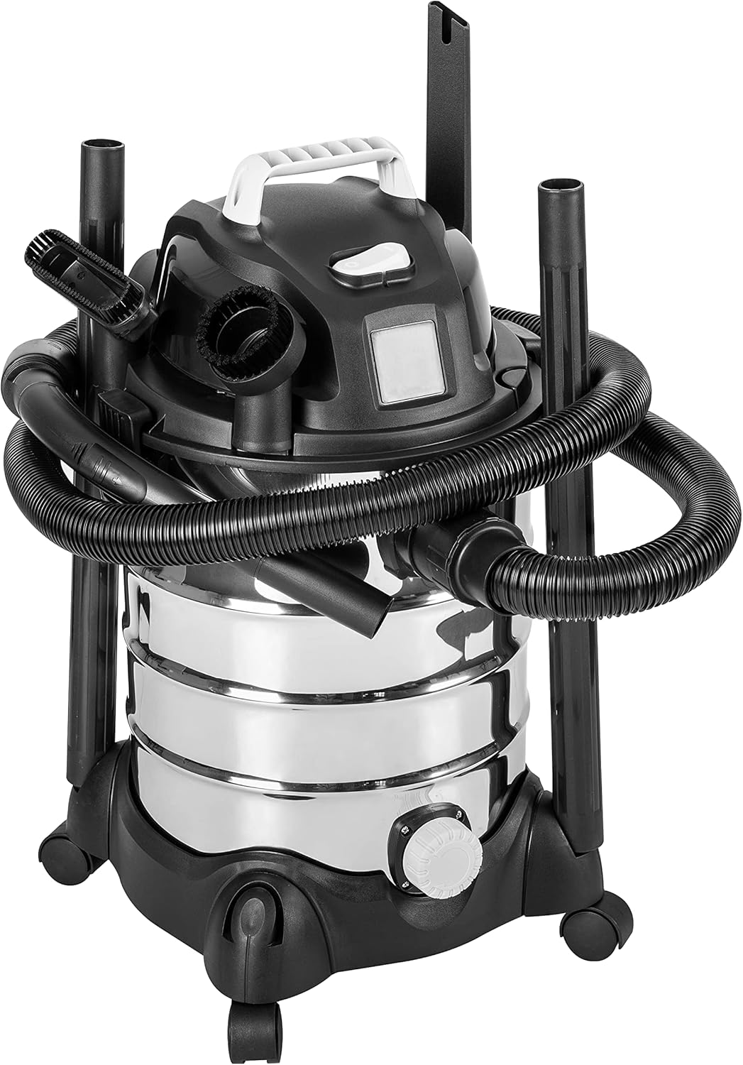 Amazon Basics Wet Dry Shop Vacuum Cleaner, 6 Gallon, 3.5 HP Stainless Steel, with Filter, Grey\/Black