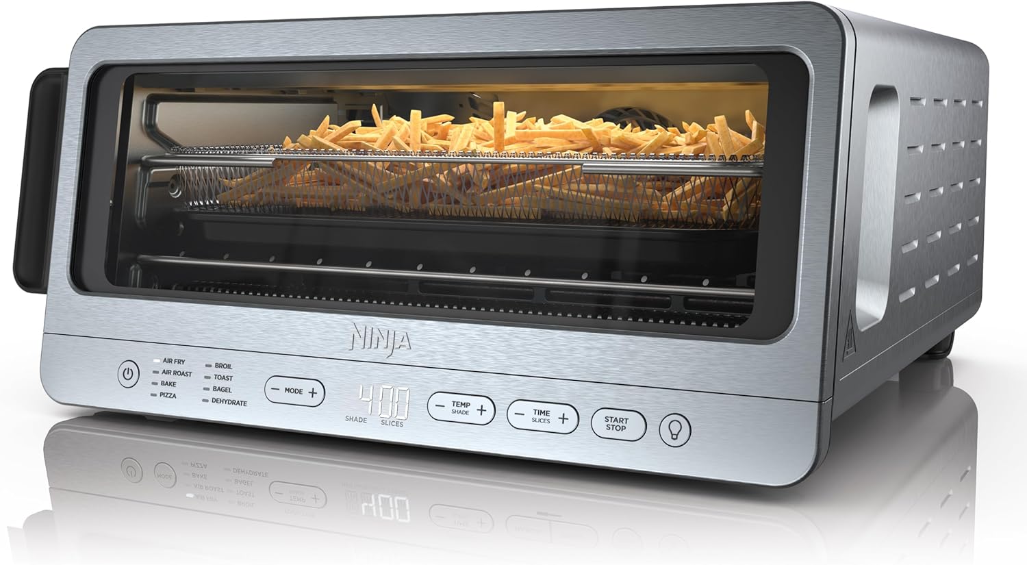 Ninja Air Fryer Toaster Oven Combo | 8-in-1 Functionality | Flip Up &amp; Away for Storage Space | Air Fry Basket, Sheet Pan, Wire Rack &amp; Removable Crumb Tray |1800 Watt | Stainless Steel | SP151