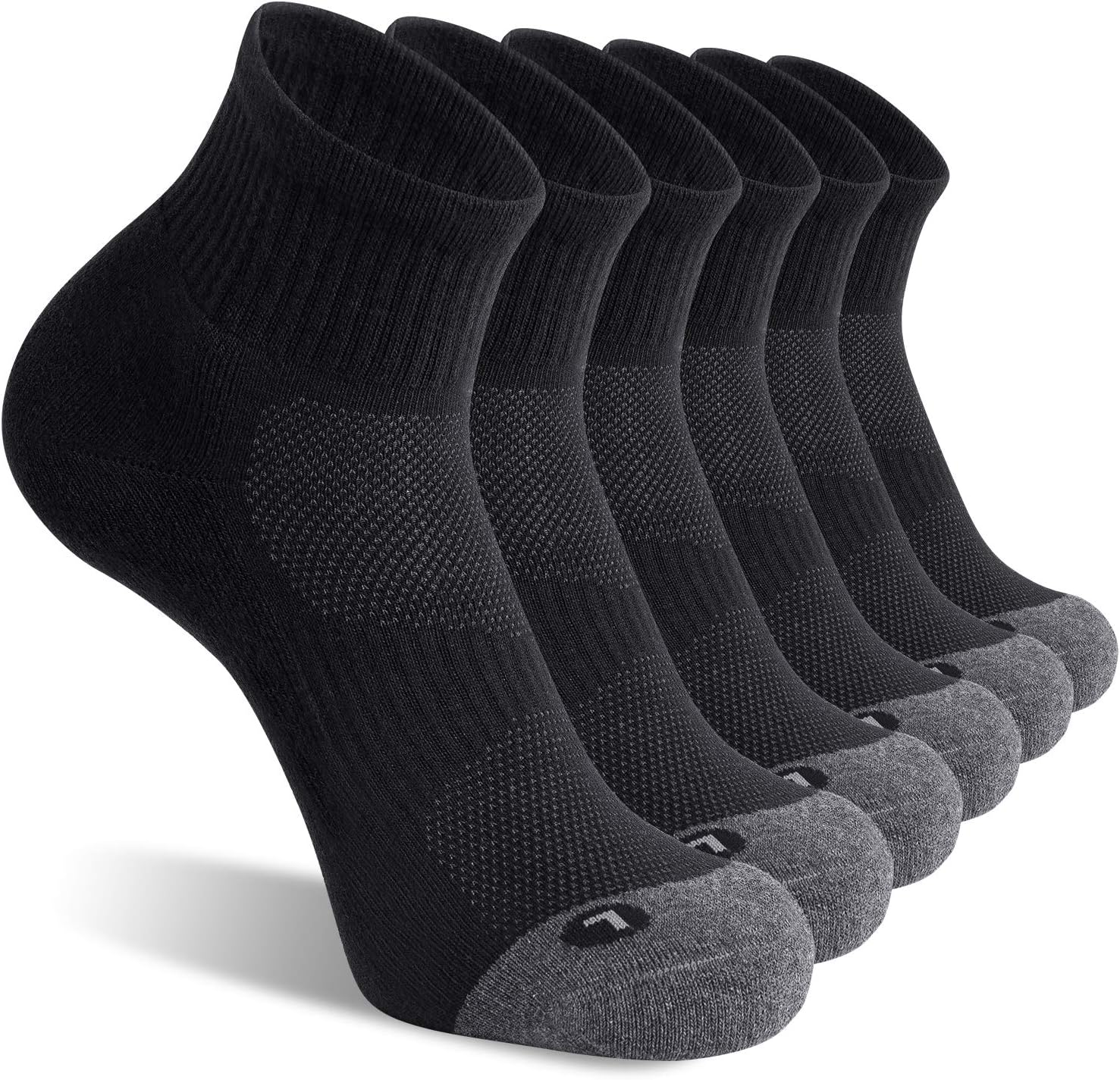 FITRELL 6 Pack Men's Athletic Ankle Socks Cushioned Sports Running Socks 7-9\/9-12\/12-15