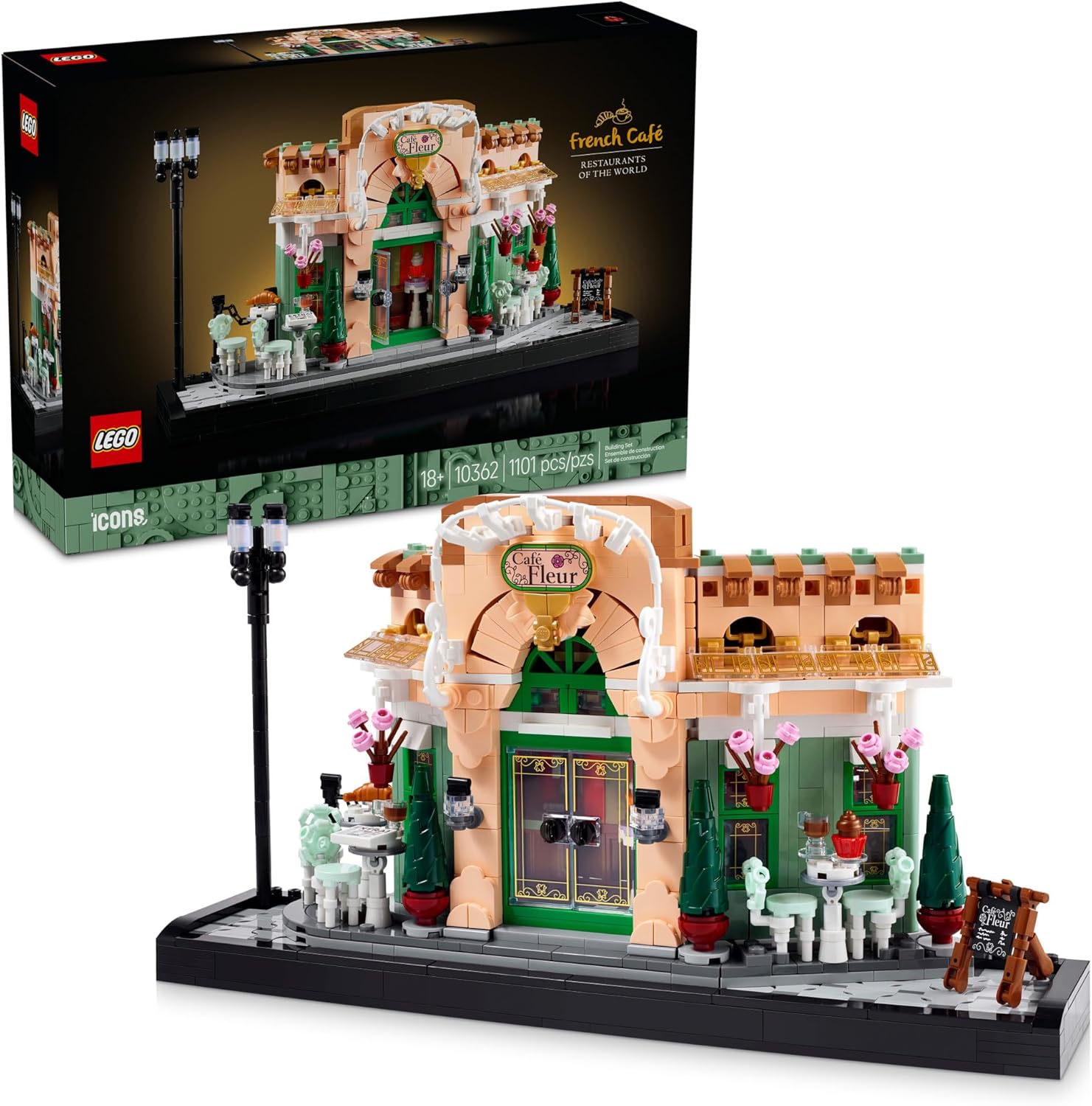 LEGO Icons French Café Paris Building Kit - DIY Set for Adults - Collectible Bedroom and Home Decor - Display for Home or Office - Gift for Birthdays - 10362