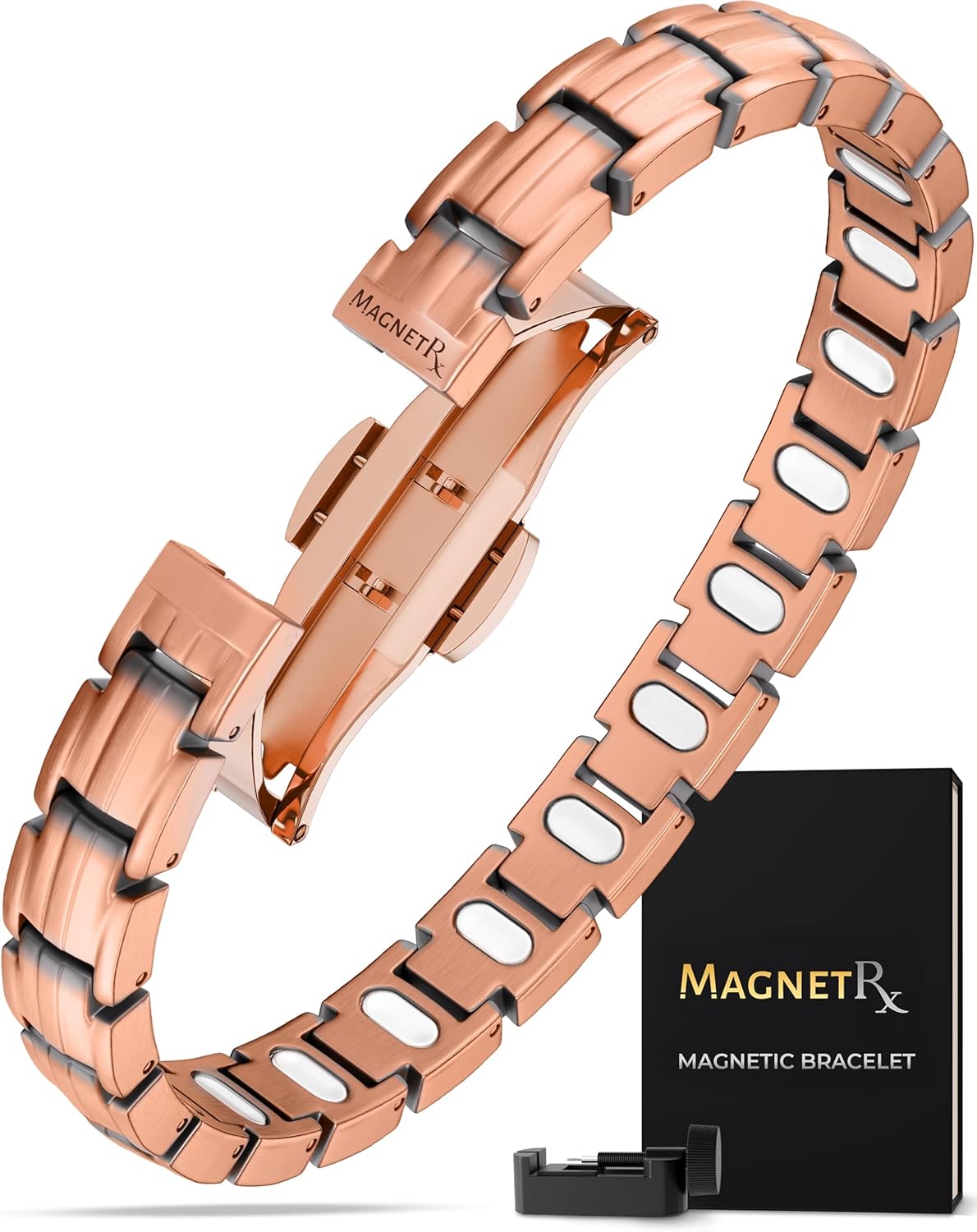 MagnetRX® Magnetic Copper Bracelets for Women - EllipseMAX 5X Strength 5,000 Gauss Magnets - Designed in USA &amp; Patent Pending - Premium Womens Copper Bracelet with Adjustable Length