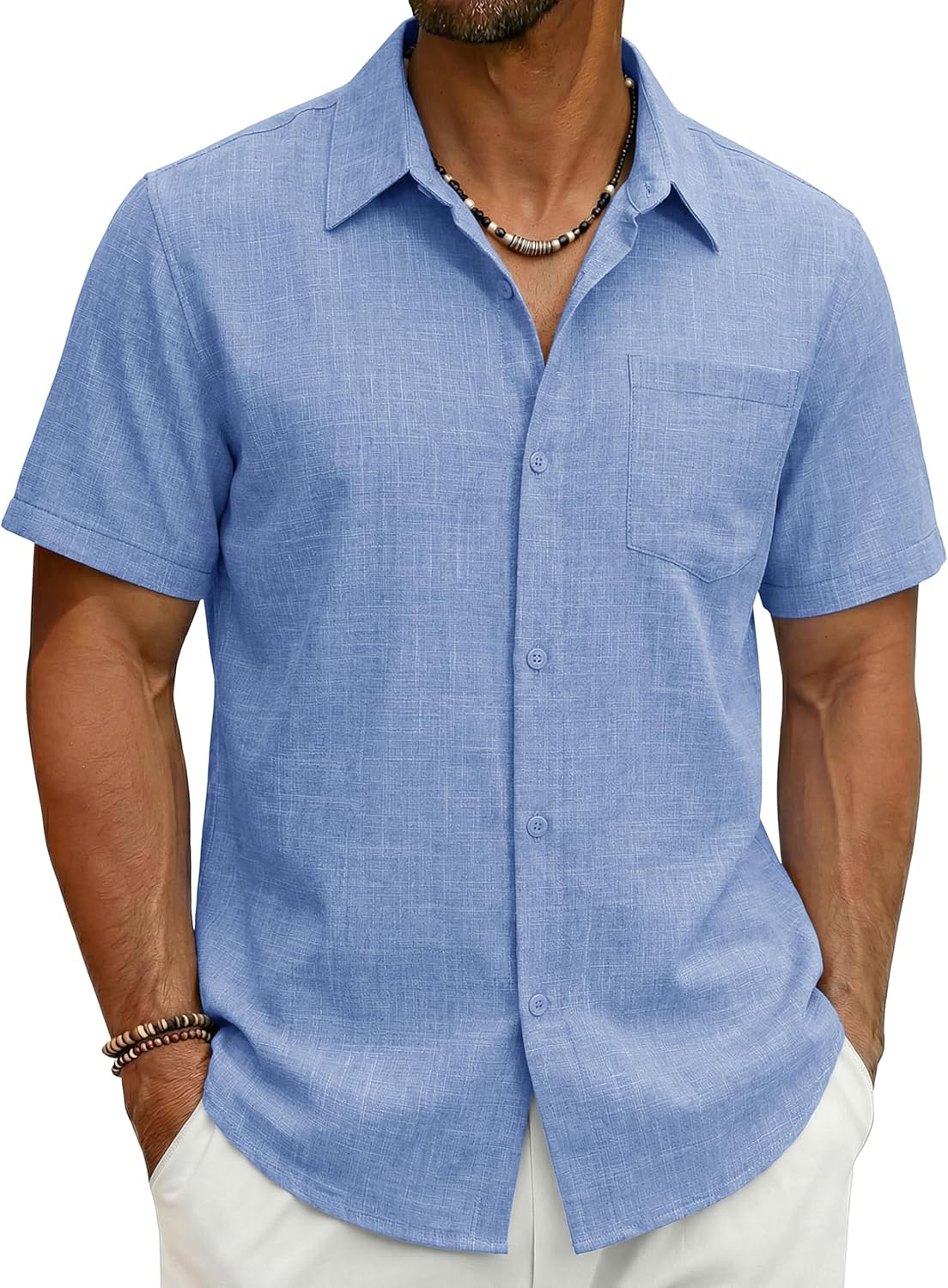 Cotrasen Men's Shirts Short Sleeve Button Down Shirts Casual Vacation Beach Hawaiian Summer Tops with Pocket