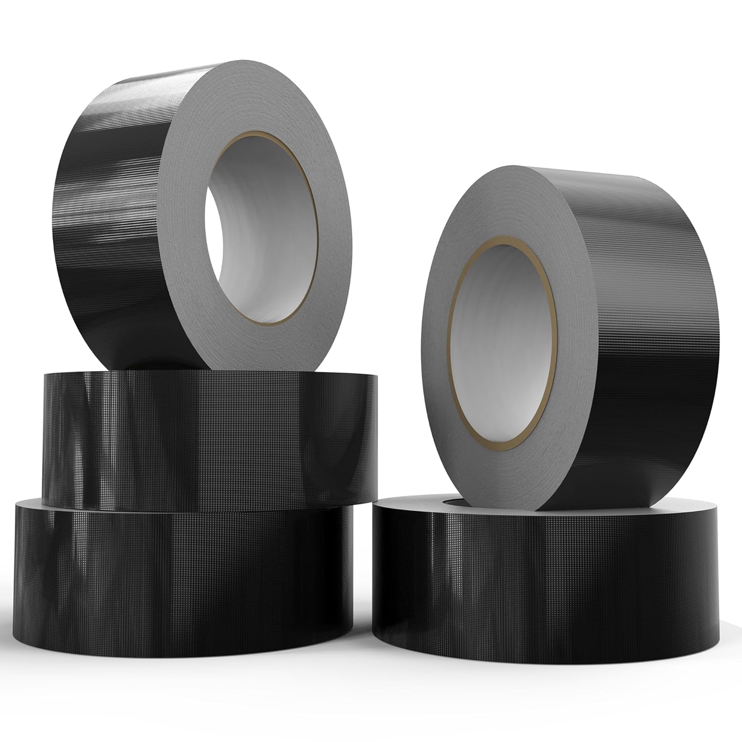 SWRT 9 Mil 5-Pack Black Heavy Duty Duct Tape Strong Adhesive, 2 in x 30 YD (Total 150YD) Duct Heavy Duty Waterproof All Weather Black Duct Tape No Residue Sealing &amp; Patching for Indoor&amp;Outdoor
