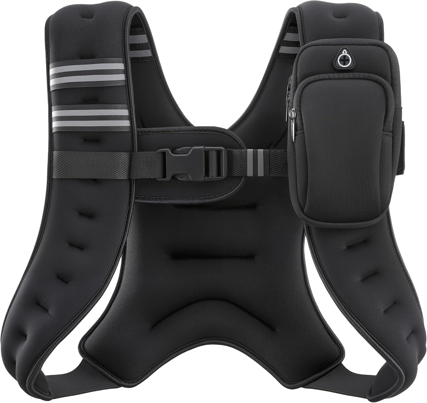 ZELUS Weighted Vest, 6lb\/8lb\/12lb\/16lb\/20lb\/25lb\/30lb Weight Vest with Reflective Stripe for Workout, Strength Training, Running, Fitness, Muscle Building, Weight Loss, Weightlifting