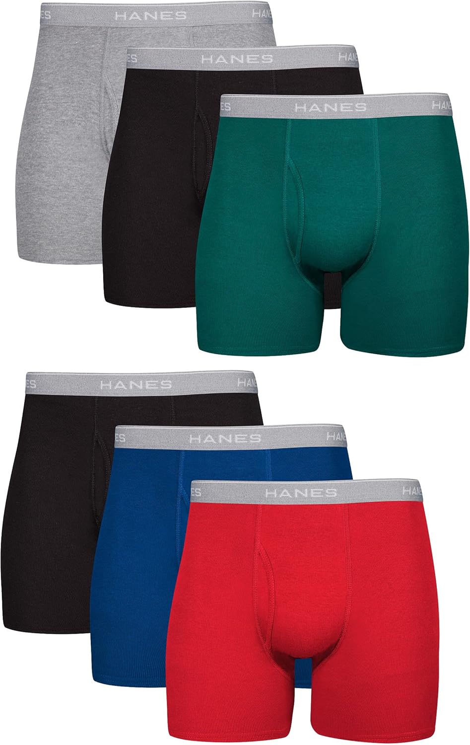 Hanes mens Underwear Boxer Briefs Pack, Cool &amp; Breathable Cotton Moisture-wicking Underwear for Men, No Ride Up