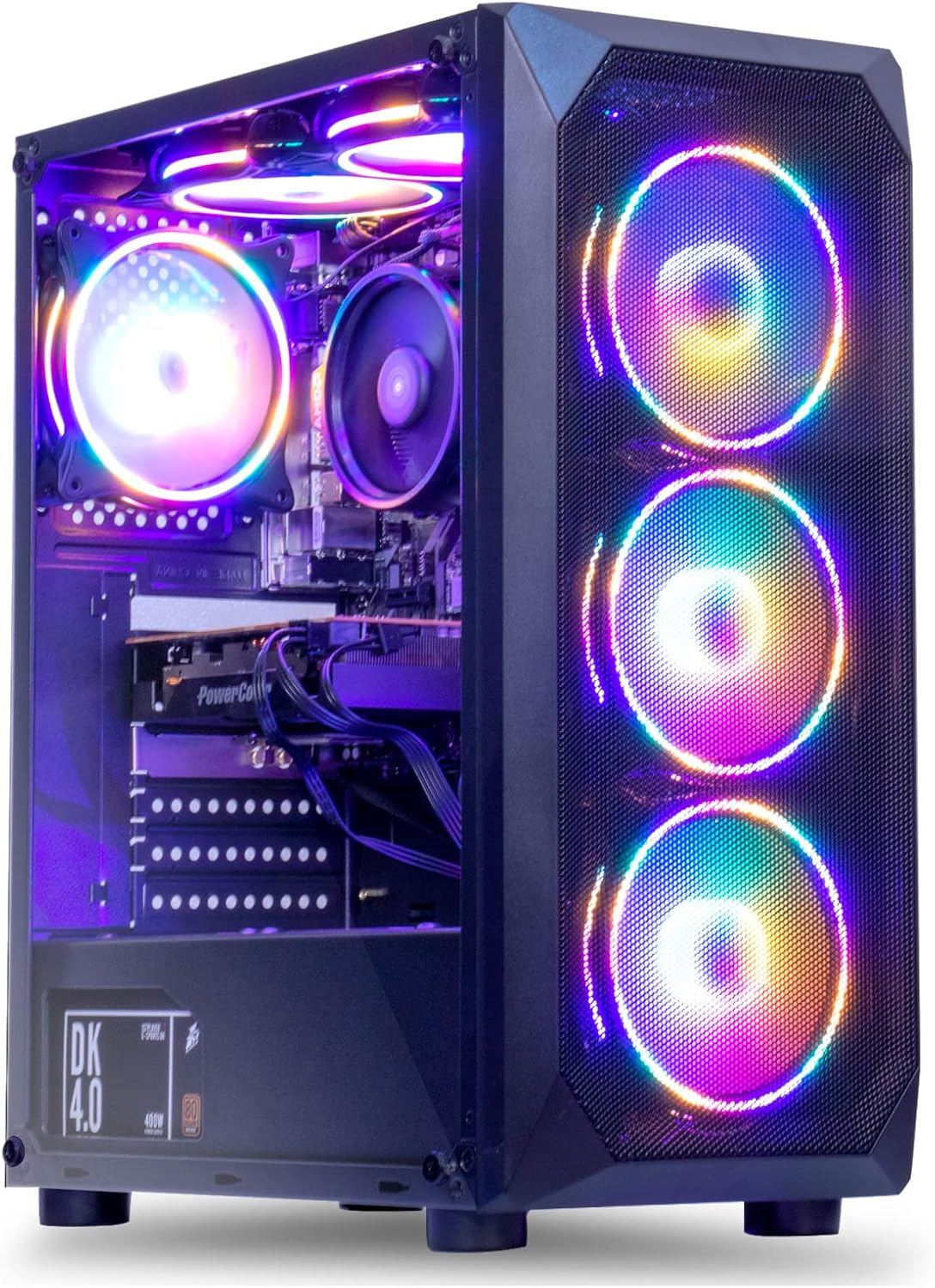 MXZ Gaming PC Computer R5 3600, RTX 4060, 16G DDR4, NVME 500G, B450,6RGB Fans,Win 11 Pro Ready to use, Gamer Desktop Computer(R5 3600| RTX 4060)