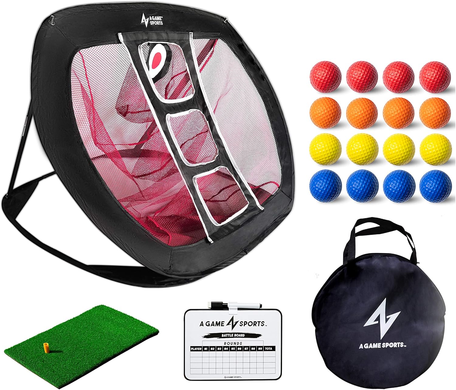 A GAME SPORTS Golf Chipping Net with Mat - Practice Net for Backyard &amp; Indoor\/Outdoor Swing Training